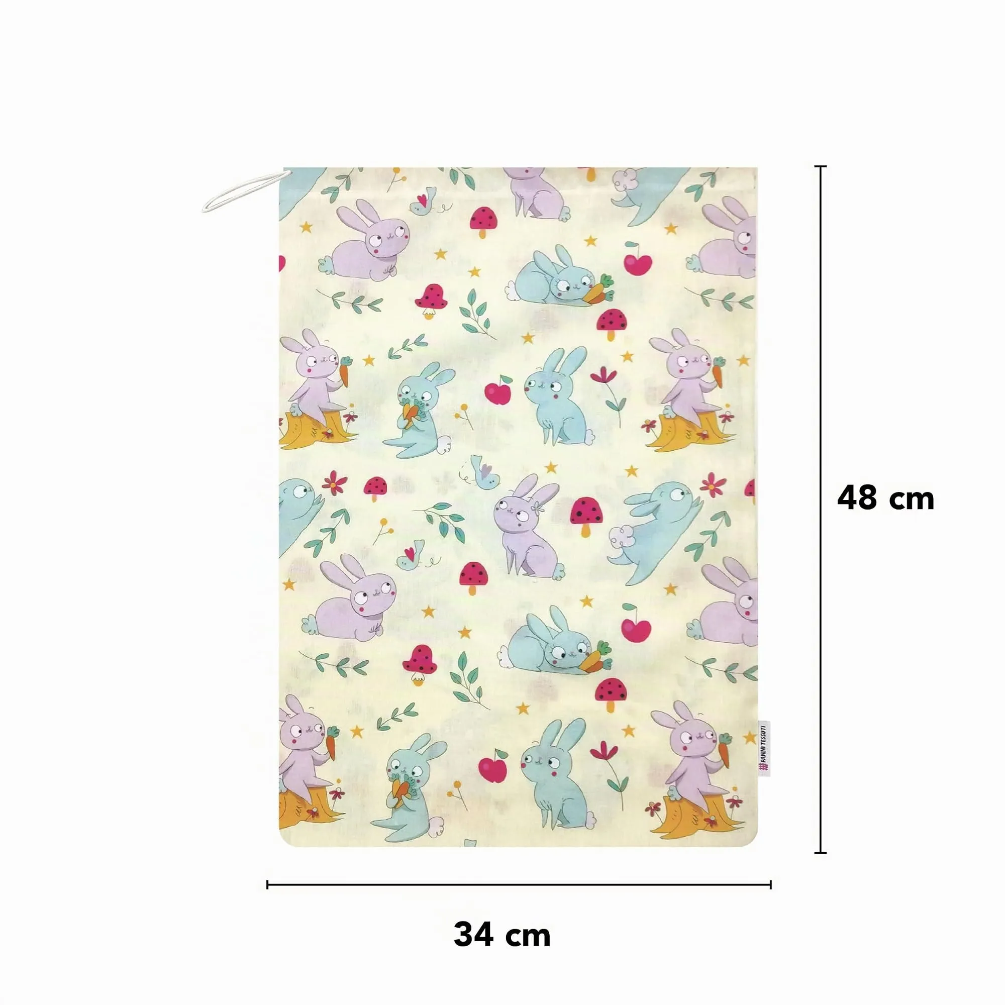 Panini Tessuti Sacchetto per Cambio Asilo Nido in Cotone 34x44 cm - immagine 3