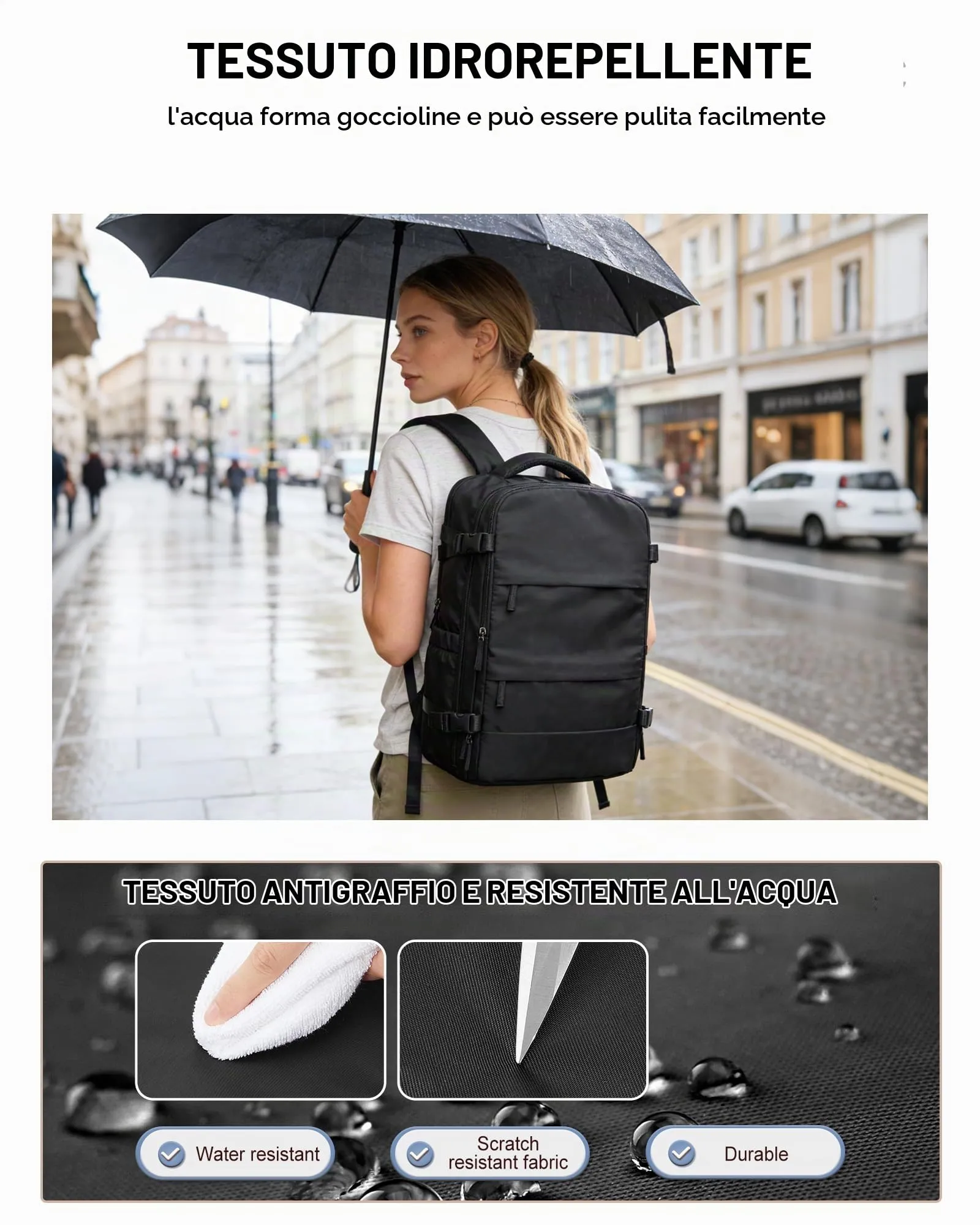 BJLFS Borsa da Cabina Ryanair 40x30x20 Bagaglio a Mano Sottovuoto Donna - immagine 7