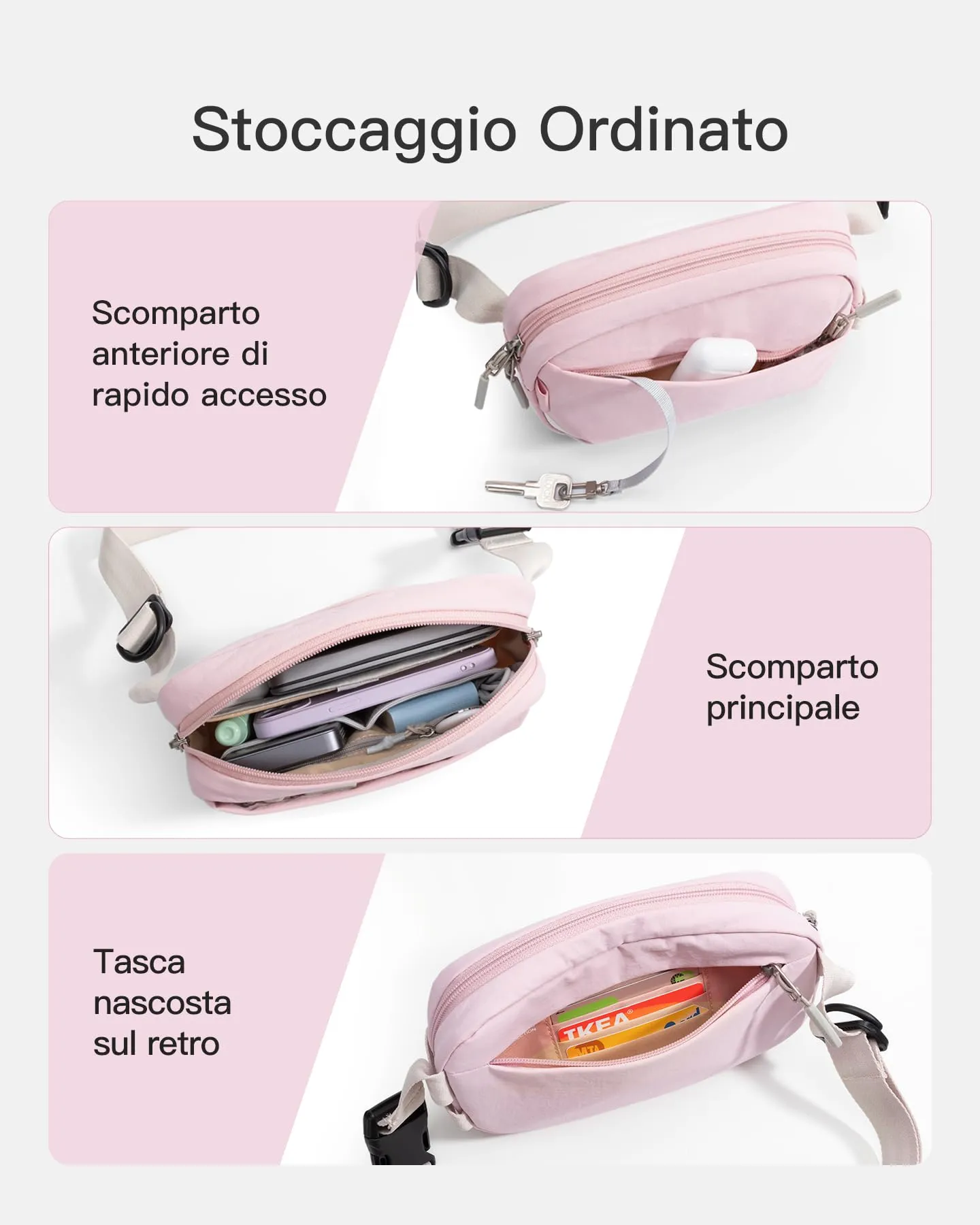 Inateck Sling Bag X-Mini 1,5 Litri Marsupio Sportivo Borsa a Tracolla Uomo e Donna - immagine 3