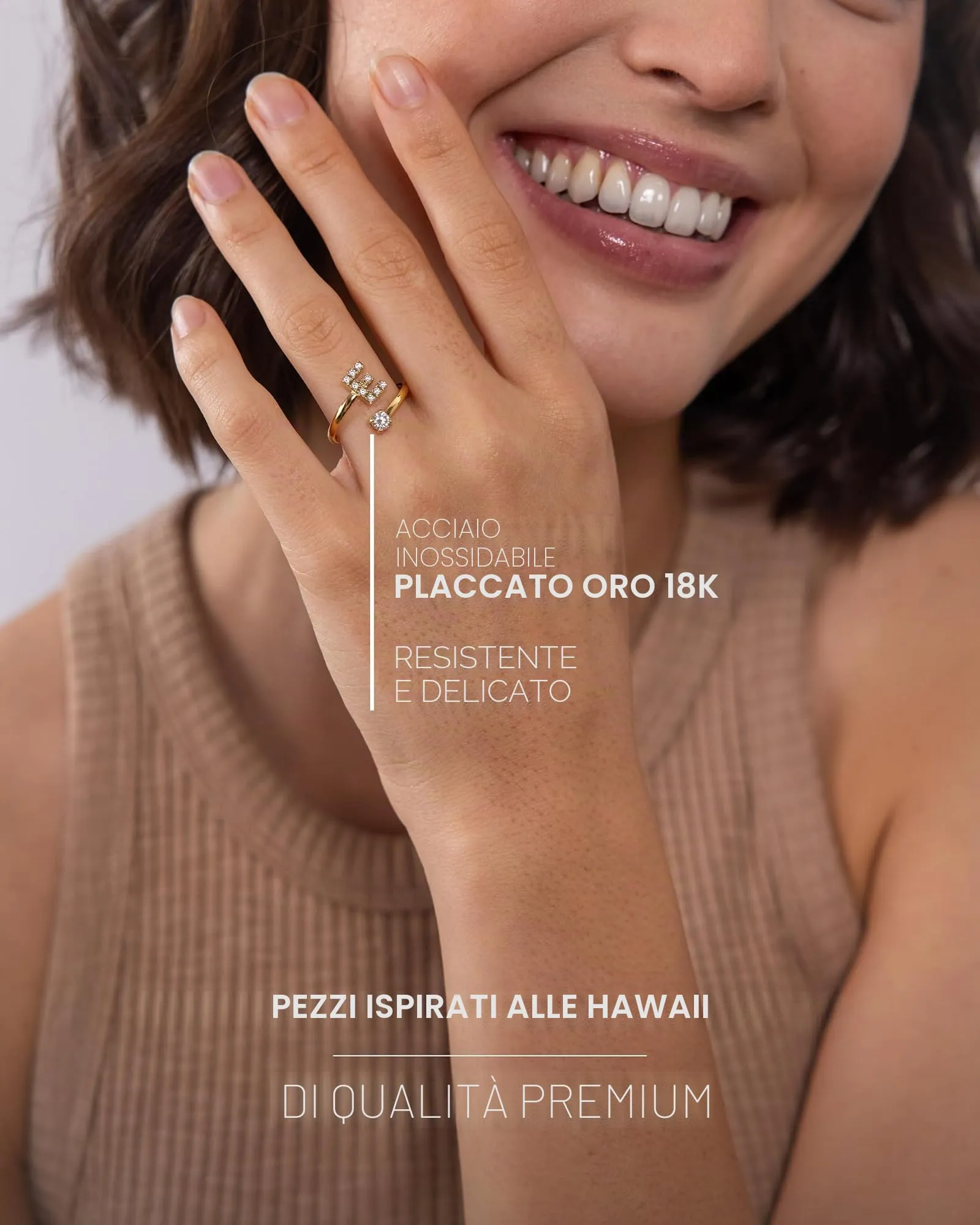 Purelei Anello con Lettera E in Acciaio Inox, Regolabile (Taglia 50-60) - immagine 3