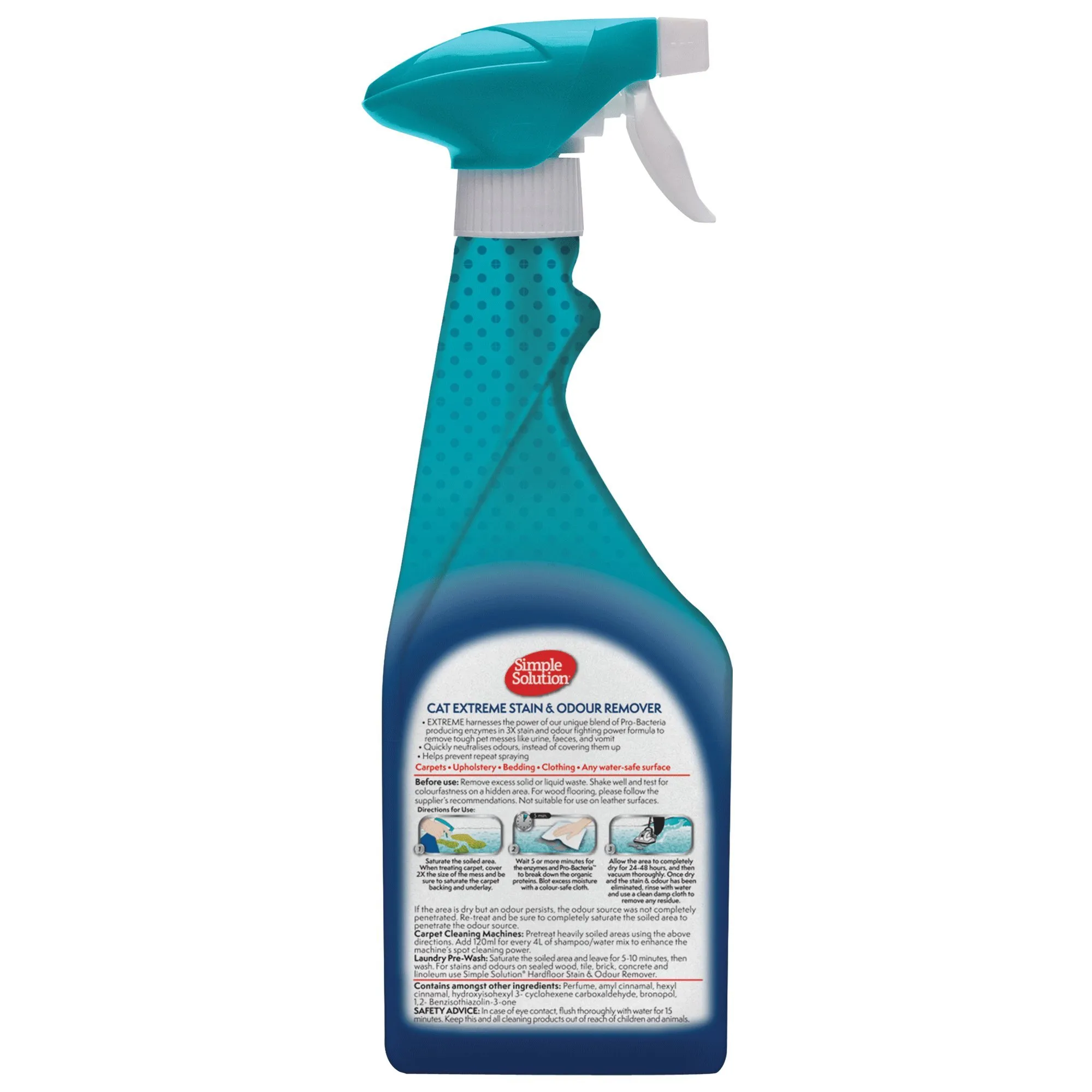 Simple Solution Extreme Elimina Macchie e Odori Animali, 3x Forza, 4 x 500ml - immagine 2