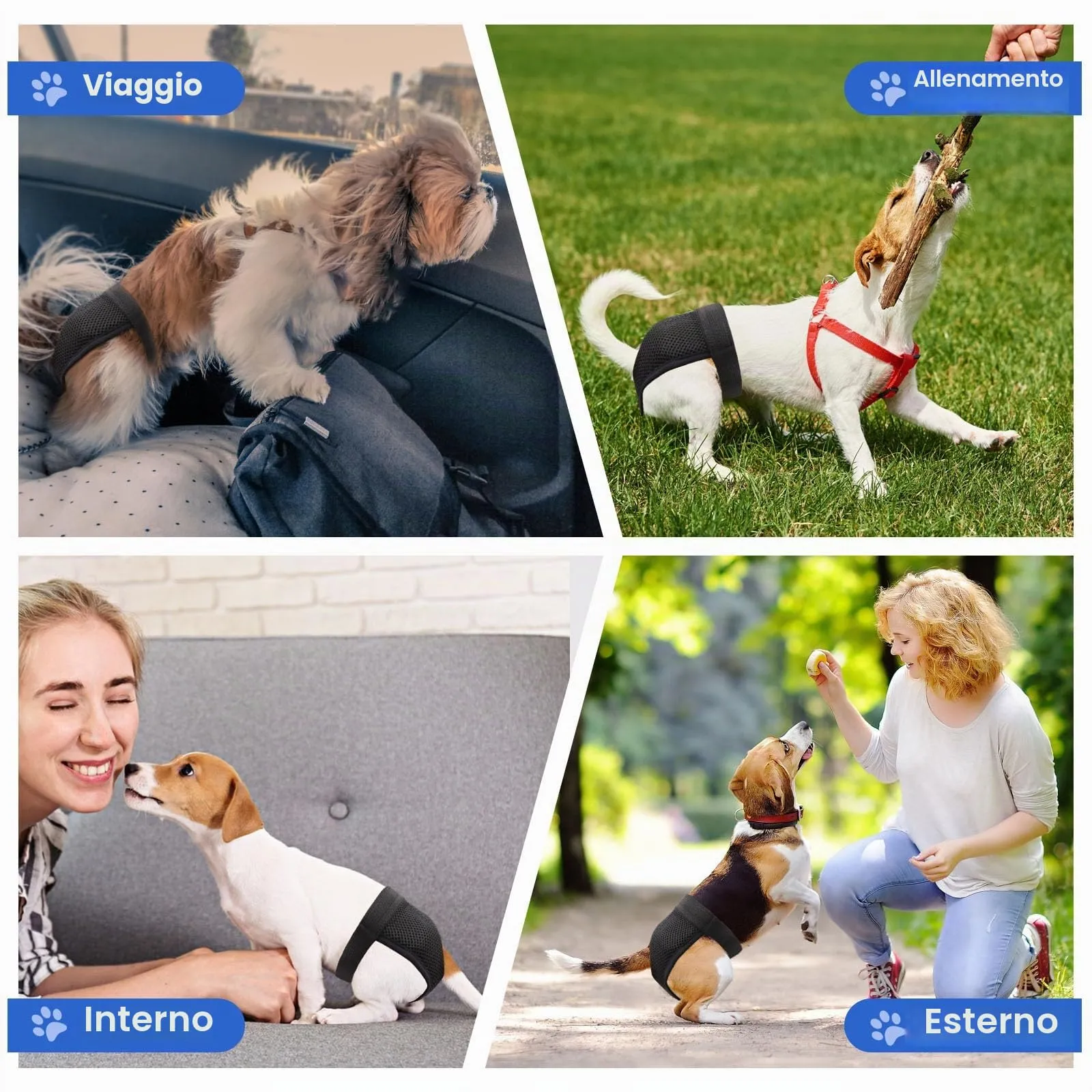 JUNUNDJING Pannolini per Cani Femmina Riutilizzabili e Lavabili con 8 Assorbenti, XL - immagine 7