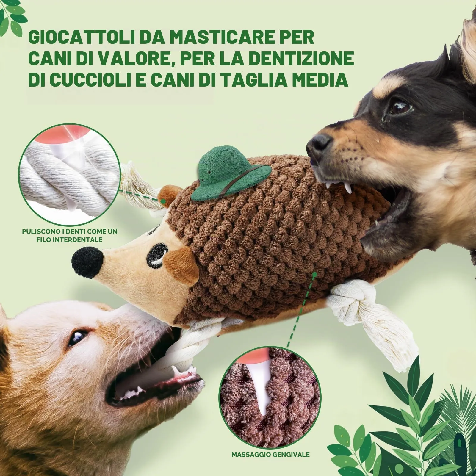 LEGEND SANDY Giocattoli di peluche per cani di piccola taglia con corde e squittio, confezione da 5 pezzi - immagine 2