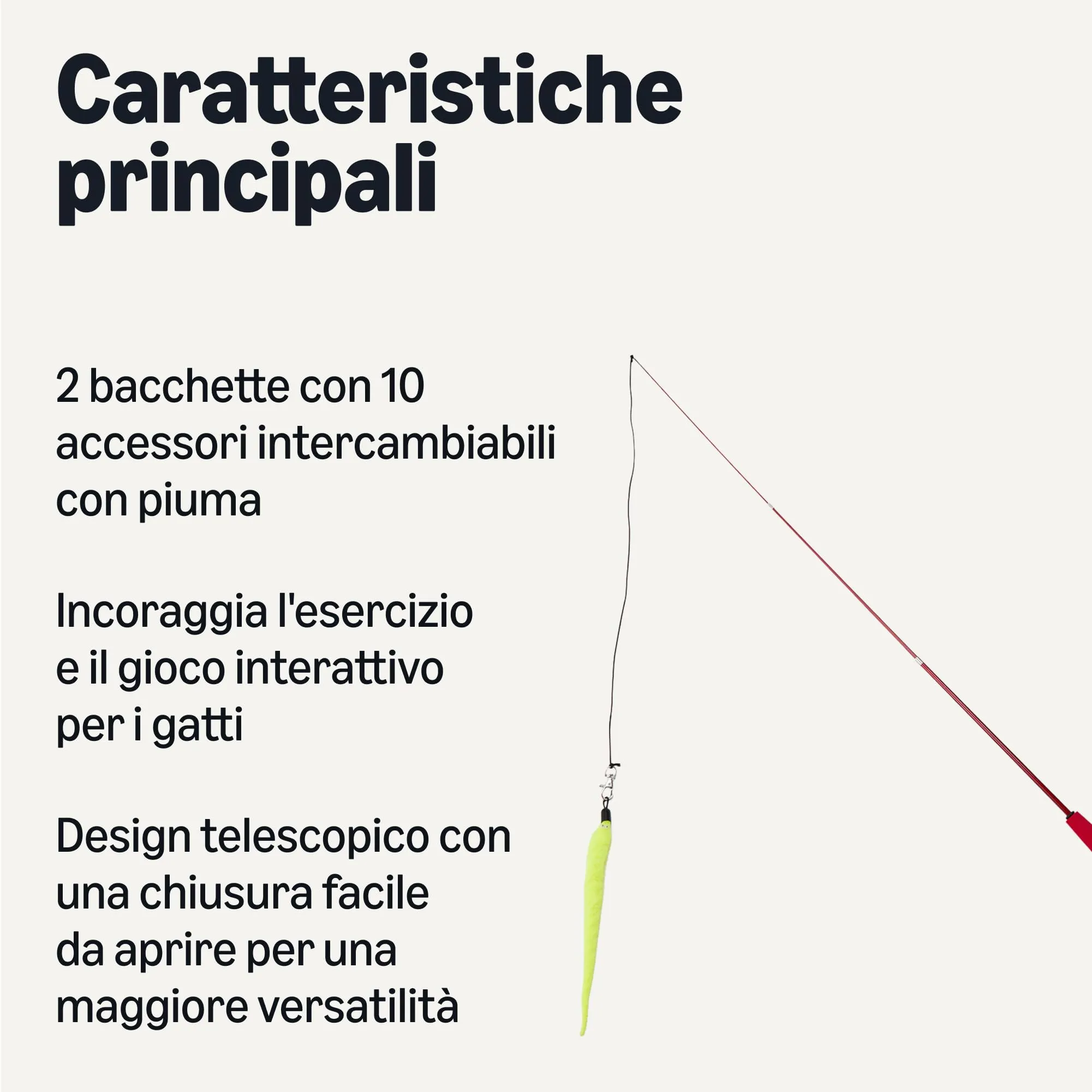 Amazon Basics Kit Giocattolo con Piume per Gatti, 2 Bacchette e 10 Ricambi - immagine 2