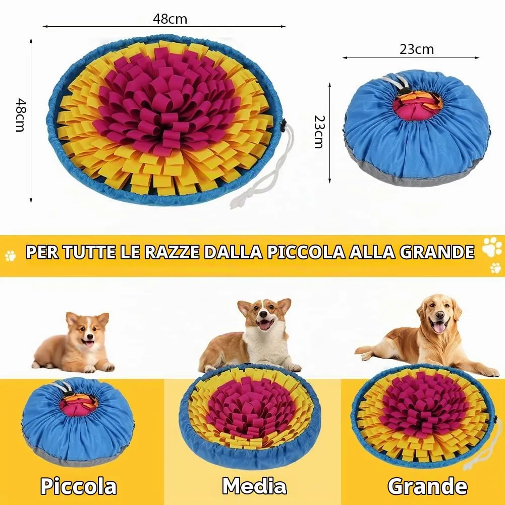 AYESY Tappeto Olfattivo per Cane, 48 cm, Antiscivolo con Coulisse per Slow Feeding e Allenamento Olfattivo - immagine 2