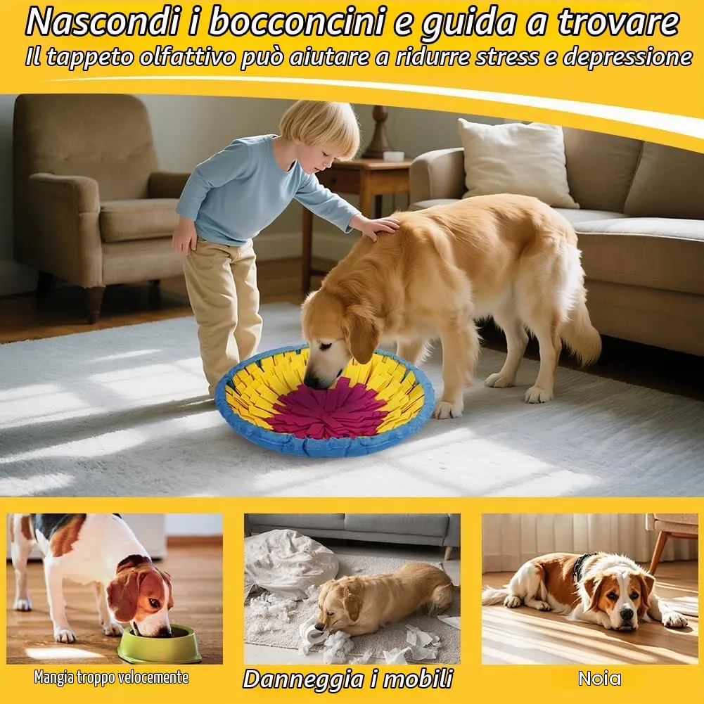 AYESY Tappeto Olfattivo per Cane, 48 cm, Antiscivolo con Coulisse per Slow Feeding e Allenamento Olfattivo - immagine 3