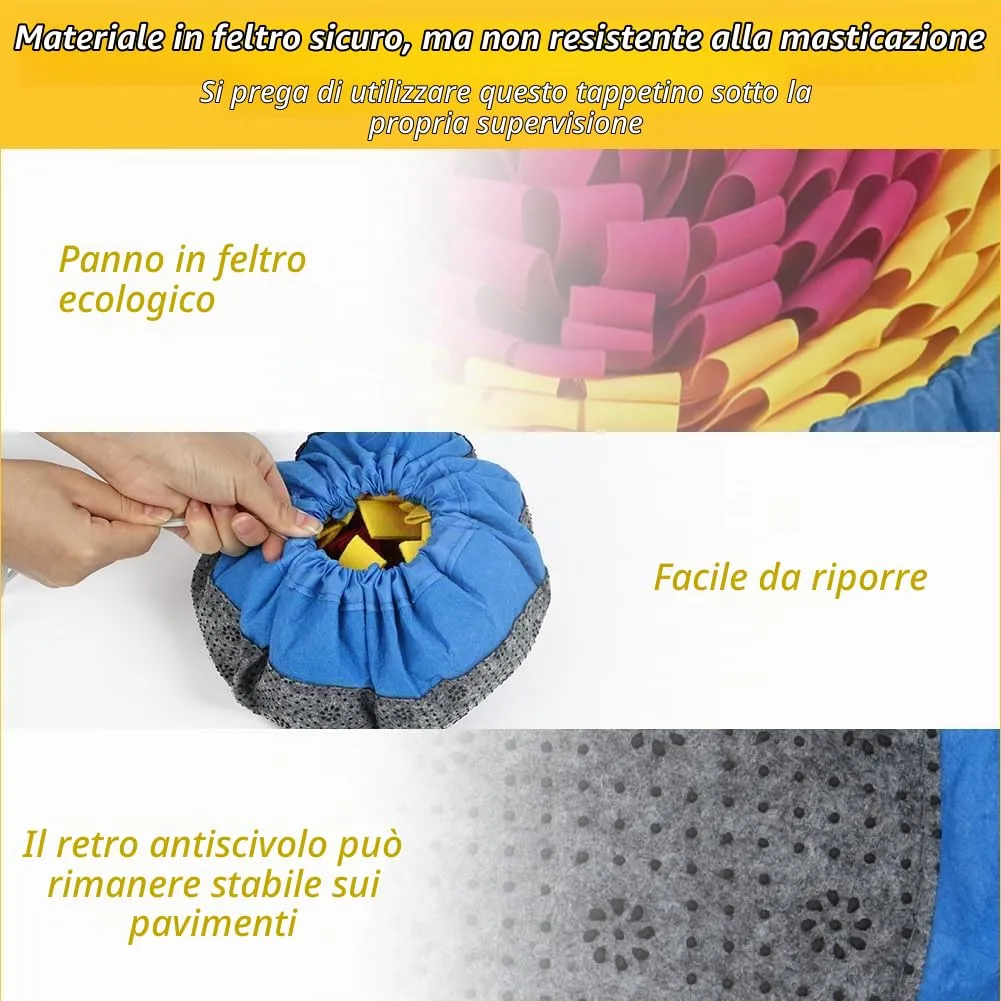 AYESY Tappeto Olfattivo per Cane, 48 cm, Antiscivolo con Coulisse per Slow Feeding e Allenamento Olfattivo - immagine 4