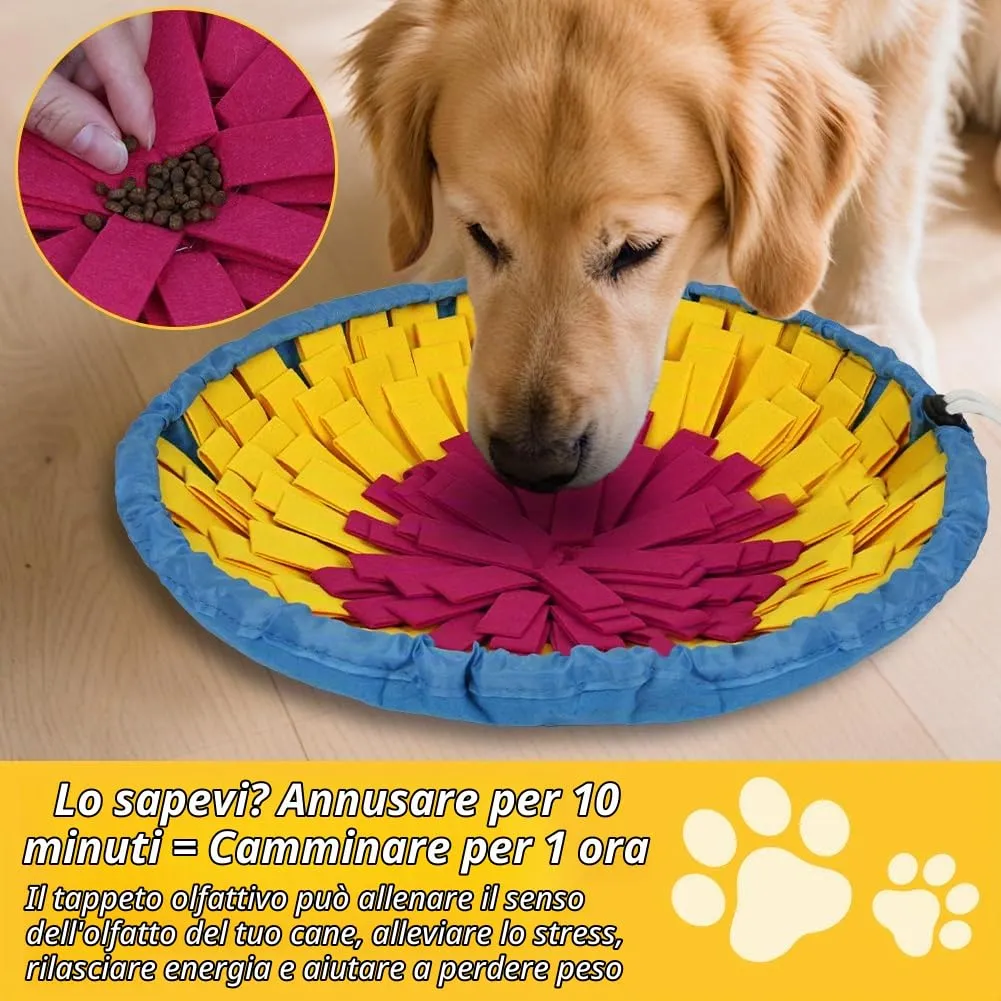 AYESY Tappeto Olfattivo per Cane, 48 cm, Antiscivolo con Coulisse per Slow Feeding e Allenamento Olfattivo - immagine 5