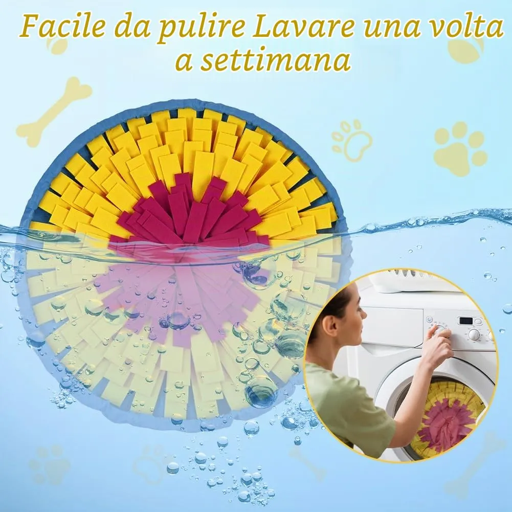 AYESY Tappeto Olfattivo per Cane, 48 cm, Antiscivolo con Coulisse per Slow Feeding e Allenamento Olfattivo - immagine 6