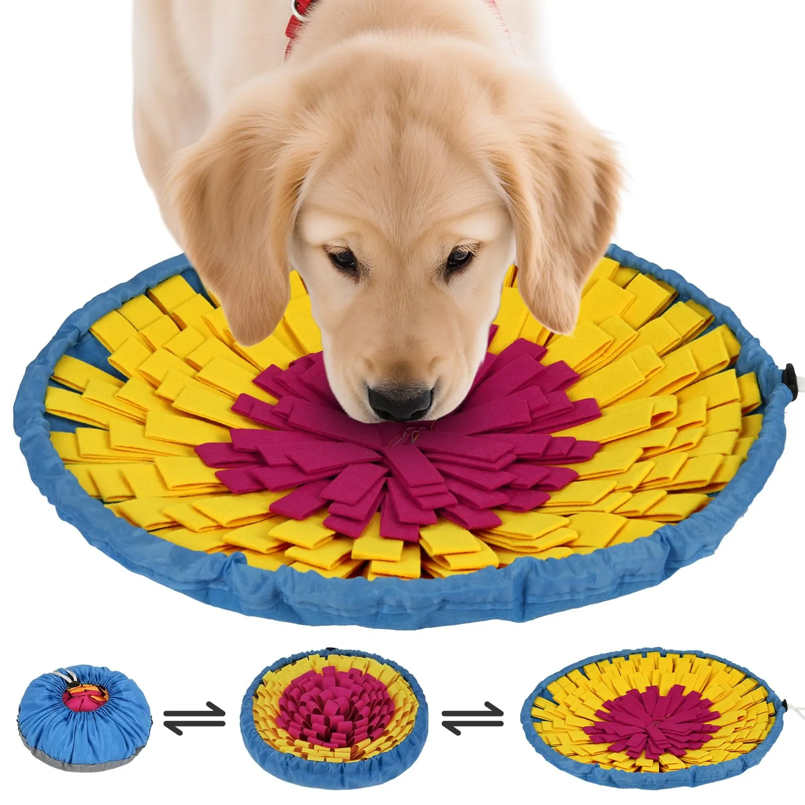 AYESY Tappeto Olfattivo per Cane, 48 cm, Antiscivolo con Coulisse per Slow Feeding e Allenamento Olfattivo - immagine 9
