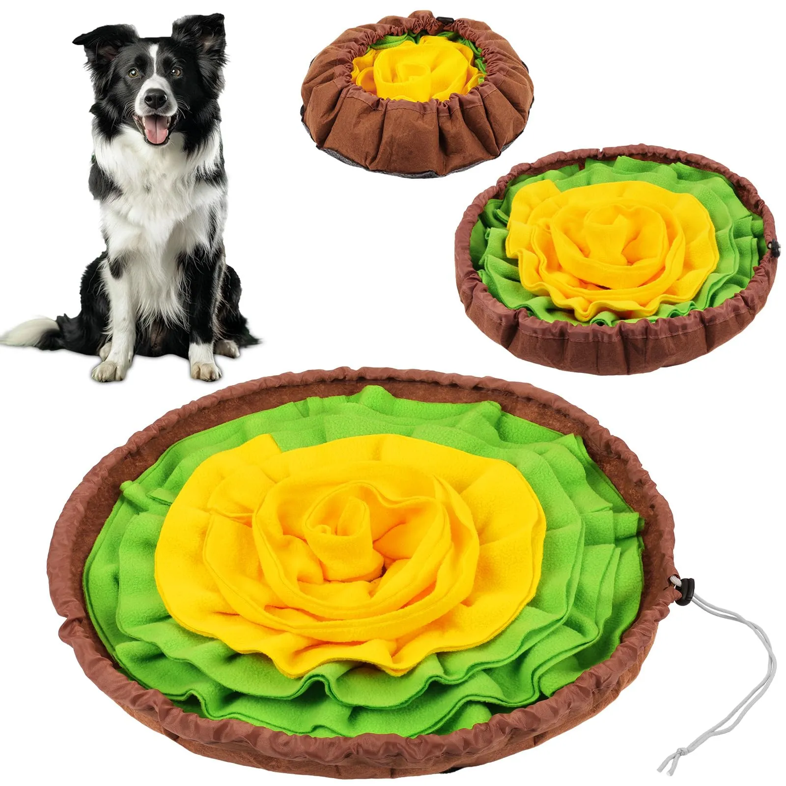 AYESY Tappeto Olfattivo per Cane, 48 cm, Antiscivolo con Coulisse per Allenamento Olfattivo e Slow Food - immagine 1