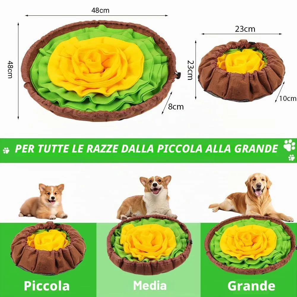 AYESY Tappeto Olfattivo per Cane, 48 cm, Antiscivolo con Coulisse per Allenamento Olfattivo e Slow Food - immagine 2