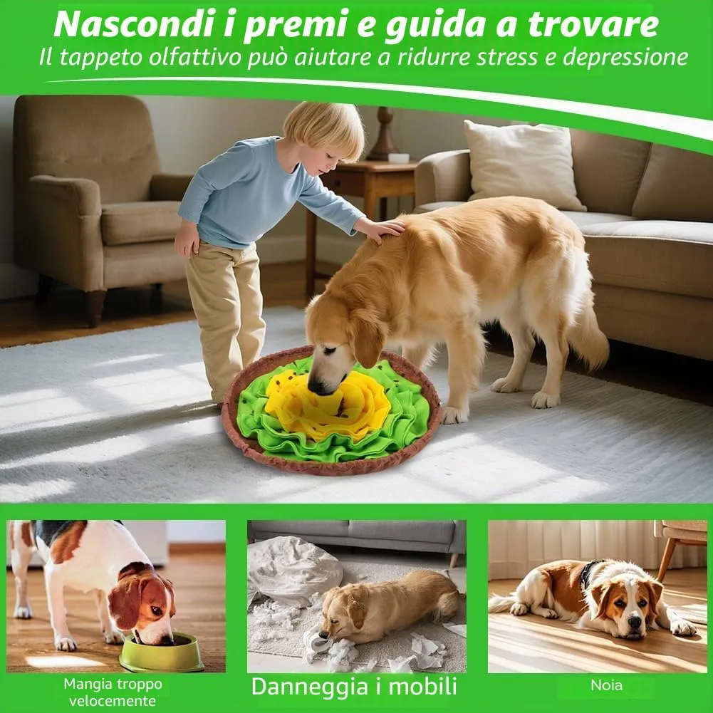 AYESY Tappeto Olfattivo per Cane, 48 cm, Antiscivolo con Coulisse per Allenamento Olfattivo e Slow Food - immagine 3