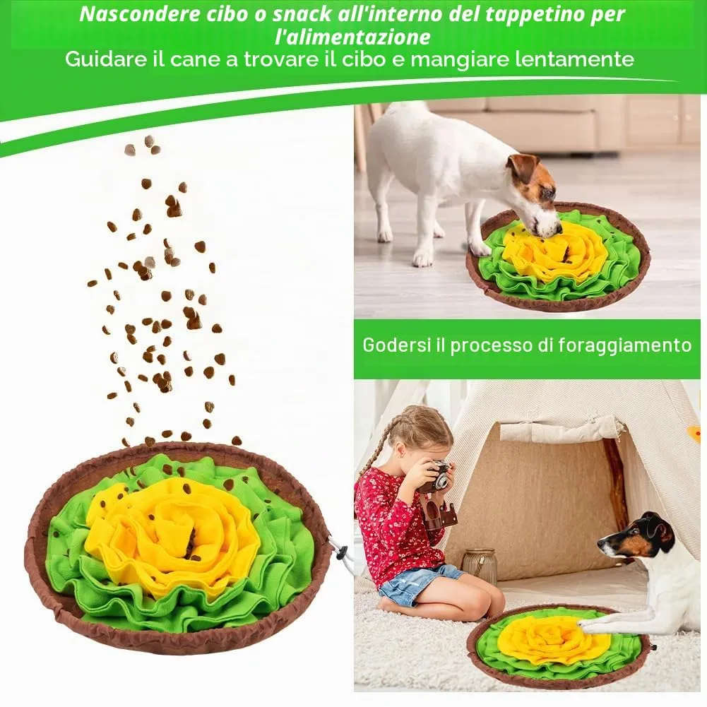 AYESY Tappeto Olfattivo per Cane, 48 cm, Antiscivolo con Coulisse per Allenamento Olfattivo e Slow Food - immagine 5