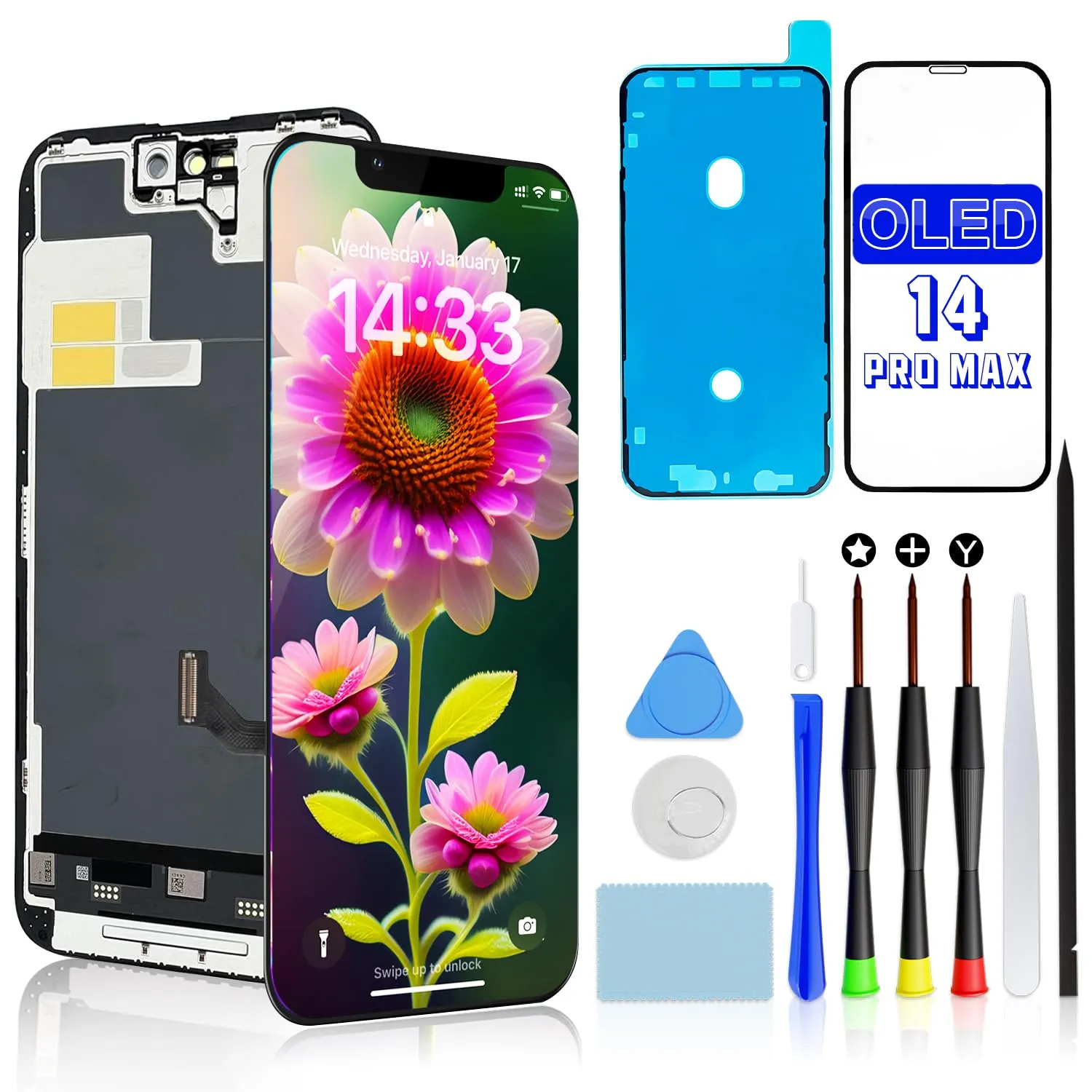Brinonac Soft OLED Display for iPhone 14 Pro Max 6.7" FHD COP Digitizer Replacement - immagine 1