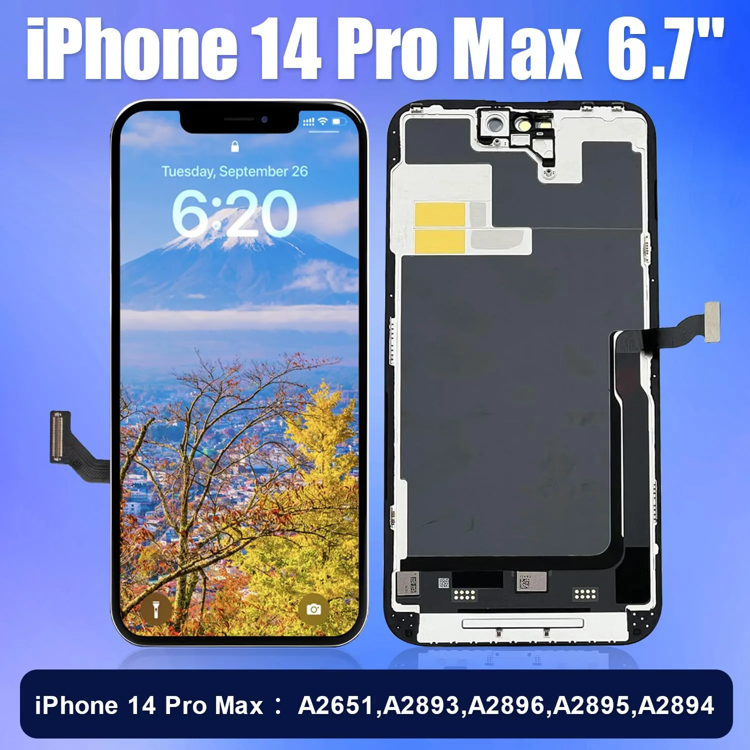 Brinonac Soft OLED Display for iPhone 14 Pro Max 6.7" FHD COP Digitizer Replacement - immagine 2