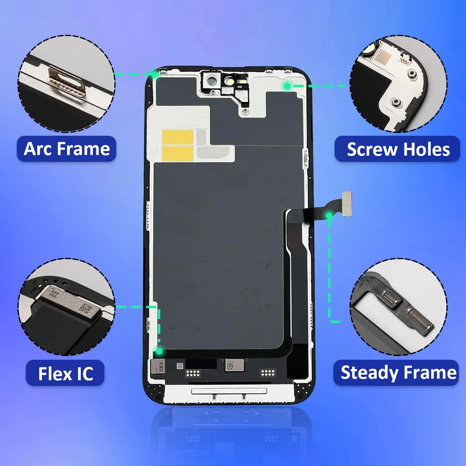 Brinonac Soft OLED Display for iPhone 14 Pro Max 6.7" FHD COP Digitizer Replacement - immagine 8