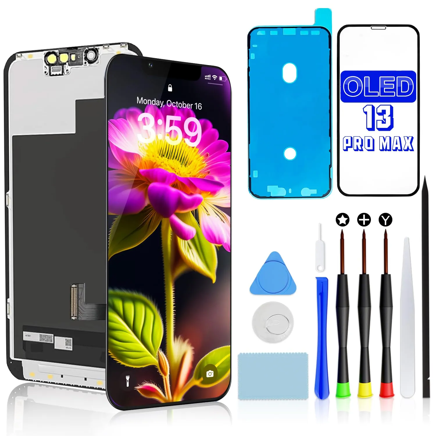Brinonac Soft OLED Display for iPhone 13 Pro Max 6.7" FHD COP Digitizer Replacement - immagine 1
