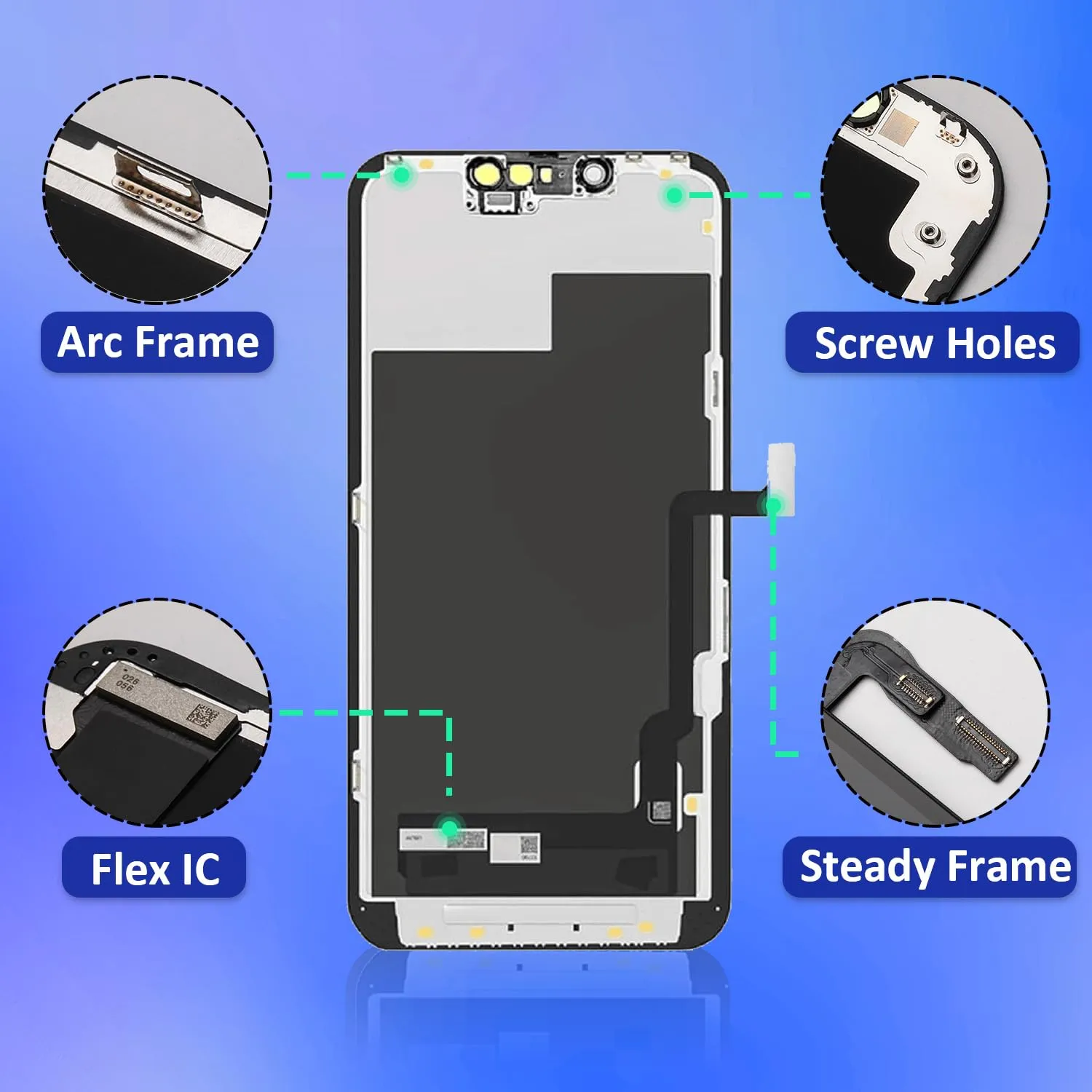 Brinonac Soft OLED Display for iPhone 13 Pro Max 6.7" FHD COP Digitizer Replacement - immagine 8