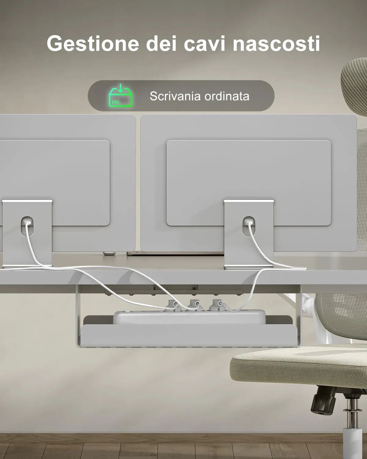 Devoko Scrivania Regolabile in Altezza 140x80 cm Grigio con Ruote - immagine 5