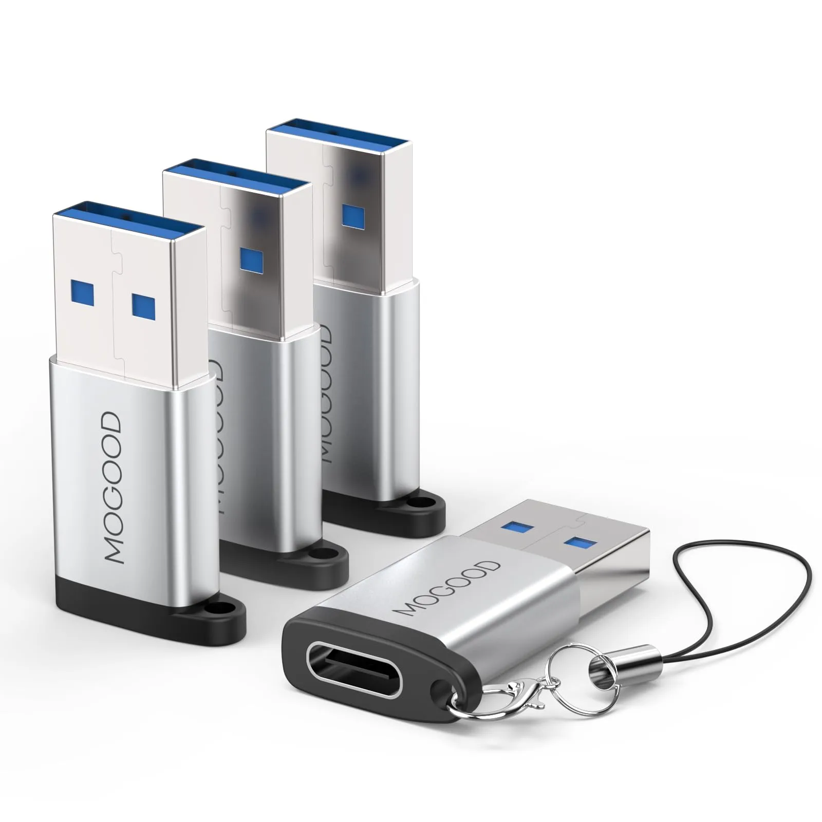 MOGOOD Adattatore USB A a USB C 3.2 10Gbps con Gancio, 4 Pack - immagine 1