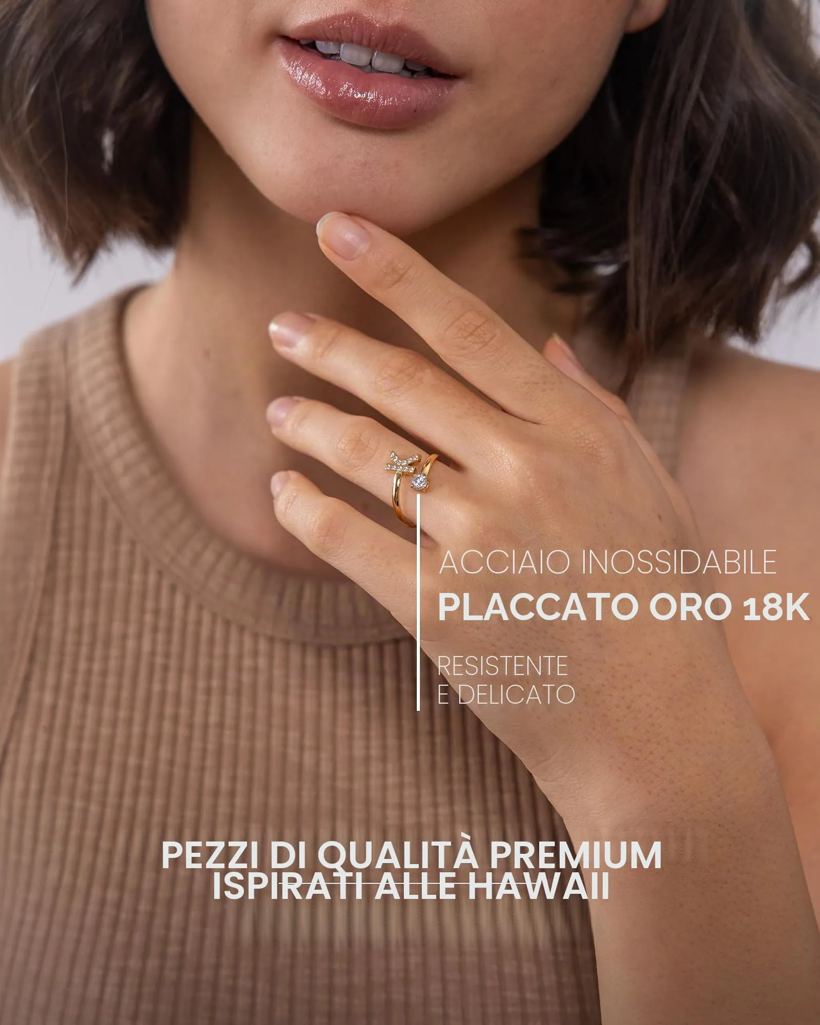 Purelei Anello Lettera K in Acciaio Inox, Taglia Regolabile 50-60 - immagine 3