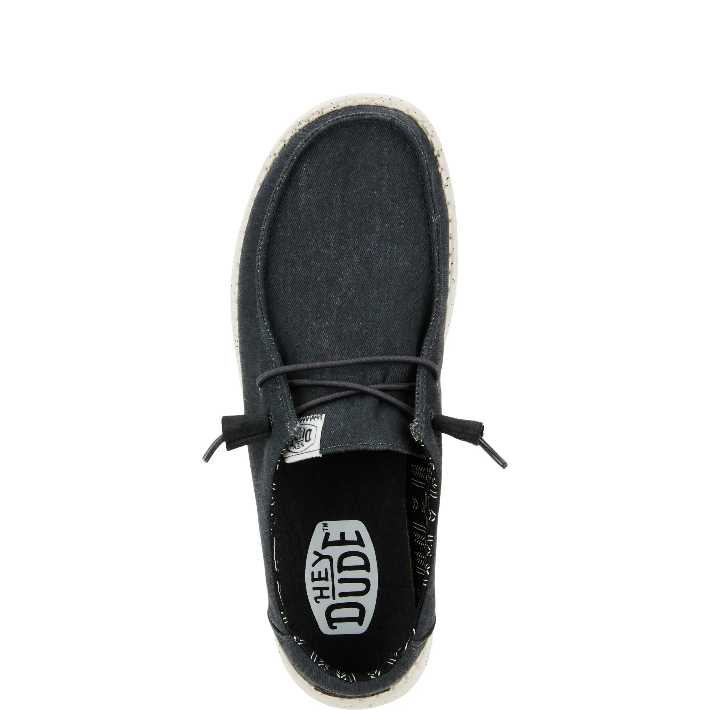 HEYDUDE Wendy Canvas Women's Slip-On Sneakers, Black/White, 36 - immagine 5