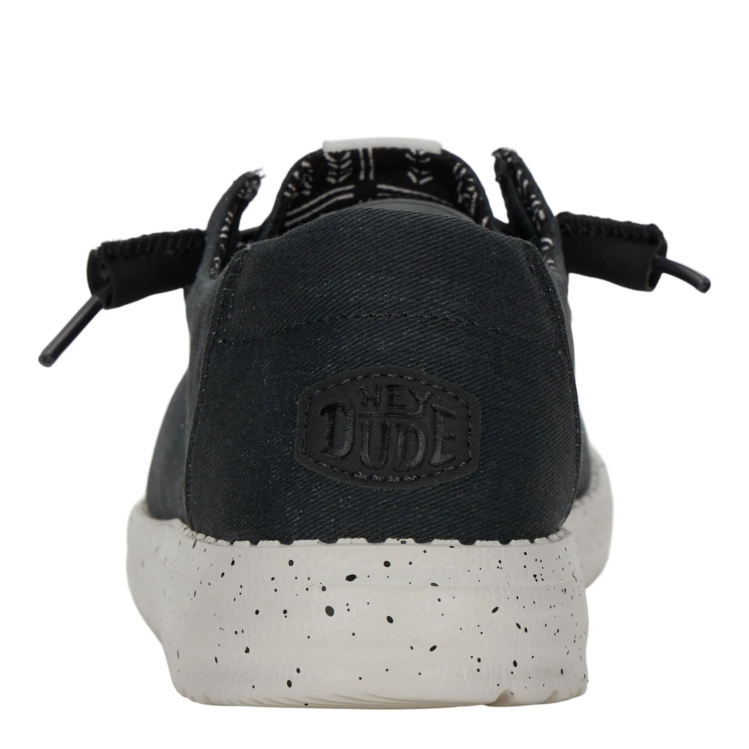 HEYDUDE Wendy Canvas Women's Slip-On Sneakers, Black/White, 38 - immagine 3