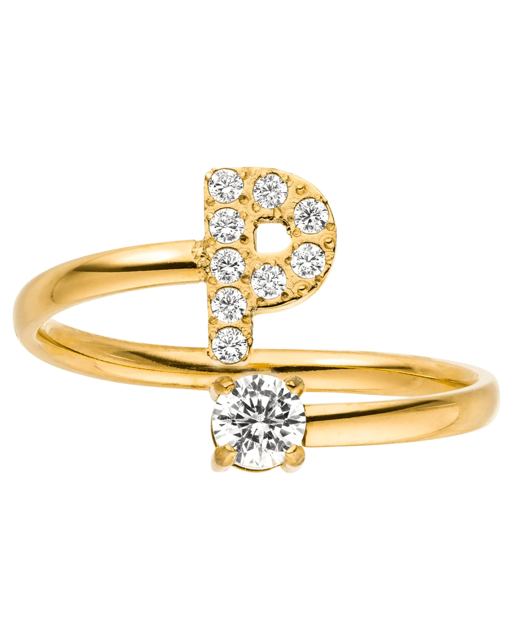Purelei Anello Lettere in acciaio inossidabile, Regolabile (50-60) - immagine 1