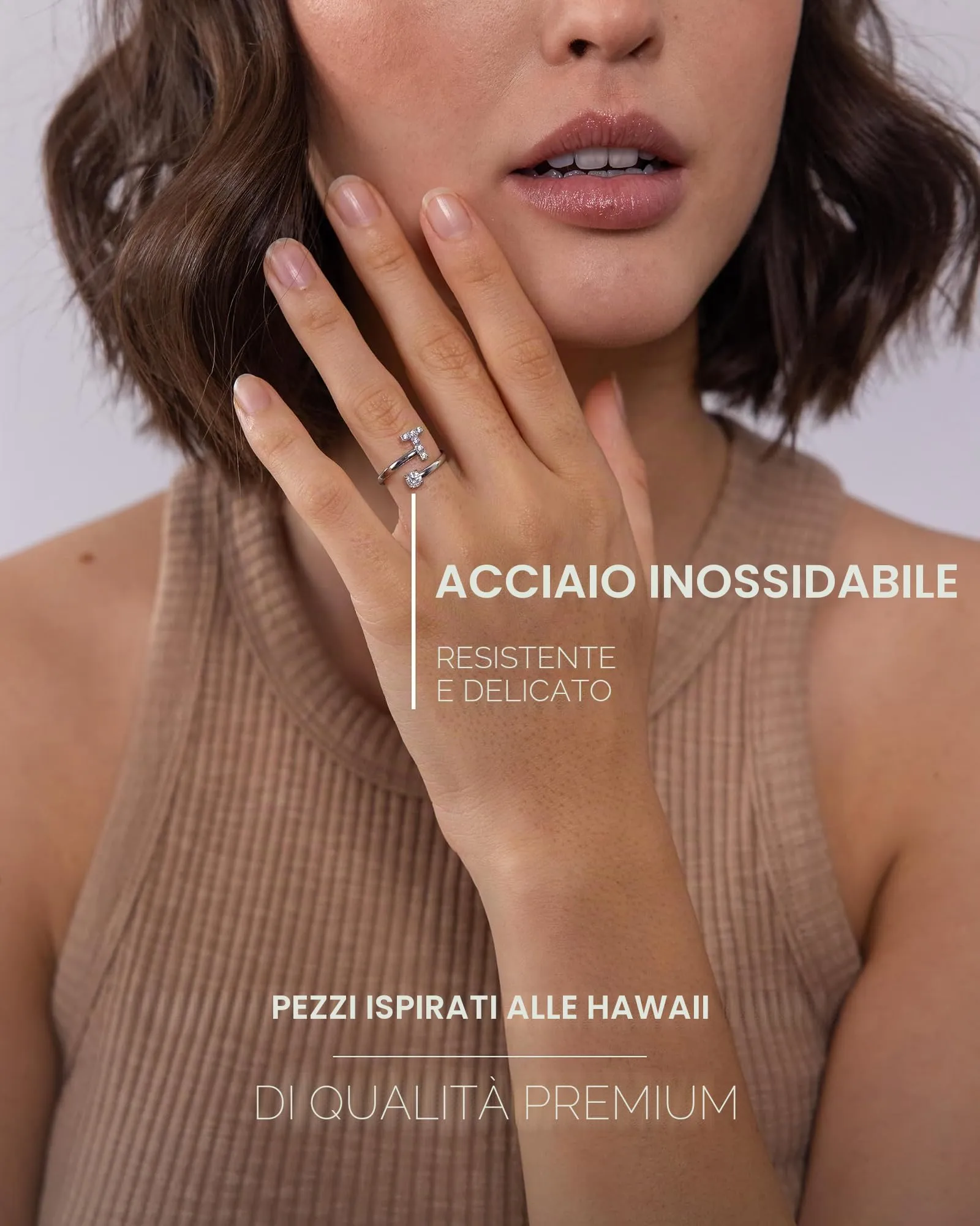 Purelei Anello con Lettera in Acciaio Inox, Regolabile (Taglia 50-60) - immagine 3