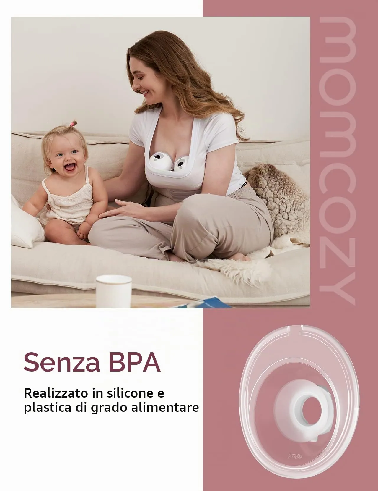 Momcozy Flangia a doppia tenuta 27mm per tiralatte M5, 1 pezzo - immagine 4