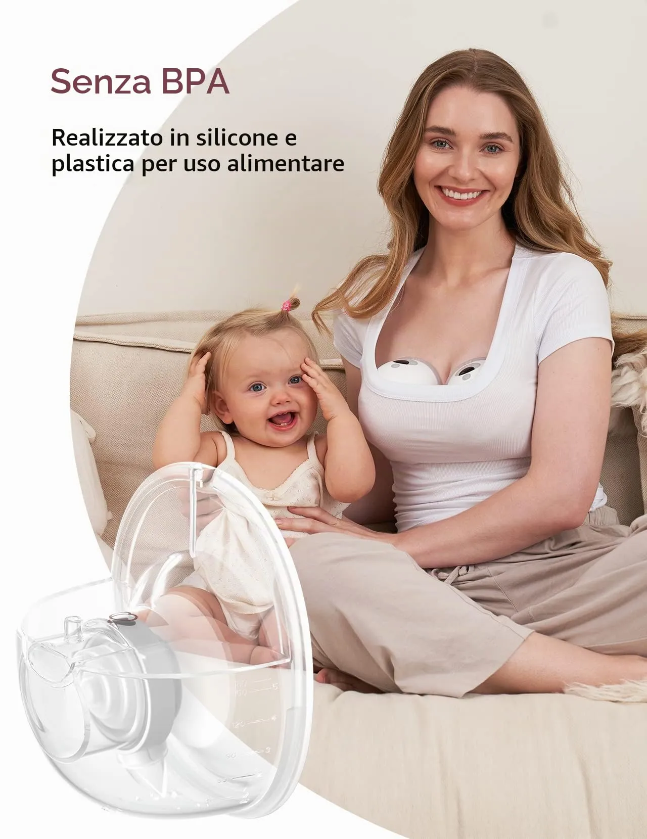 Momcozy Set di Ricambio per Tiralatte M5, 160 ml, Flangia a Doppia Tenuta da 24 mm - immagine 3