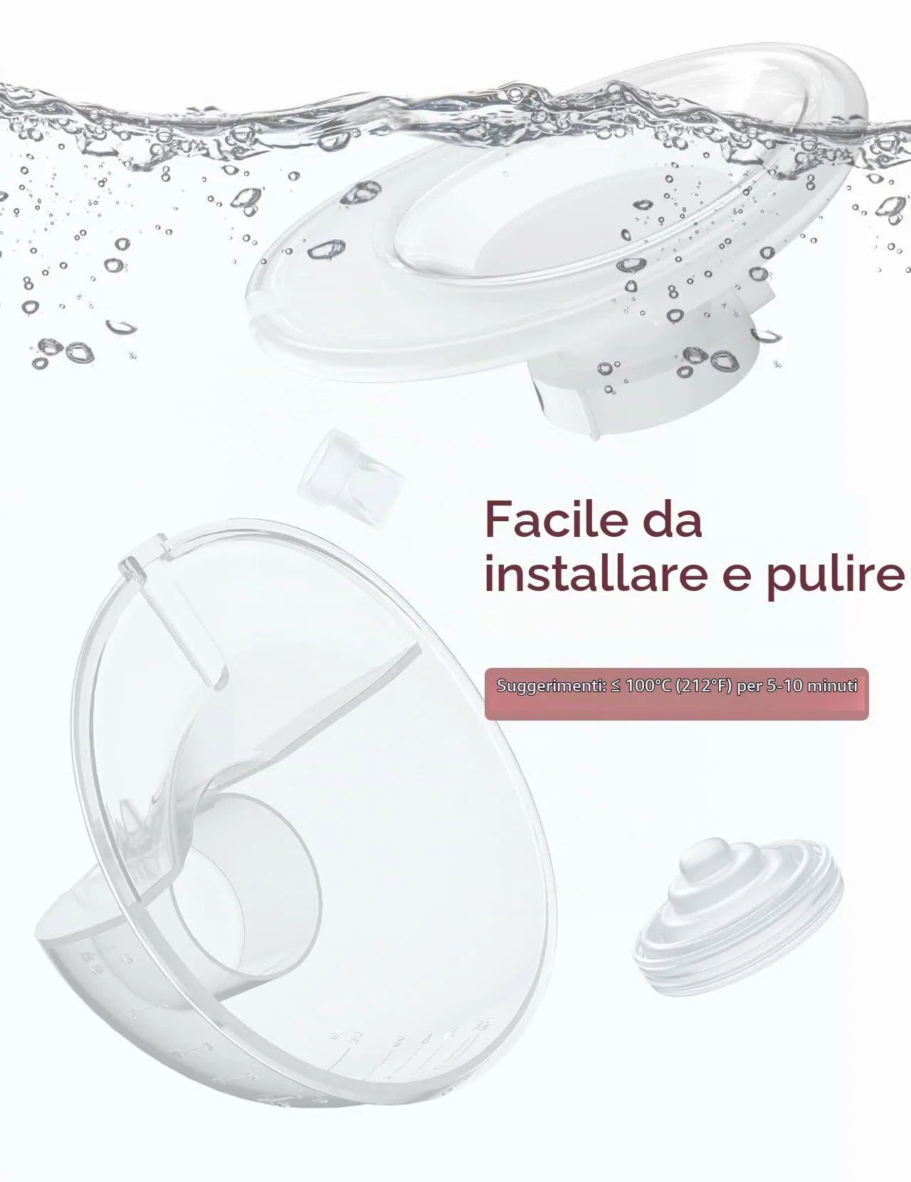 Momcozy Set di Ricambio per Tiralatte M5, 160 ml, Flangia a Doppia Tenuta da 24 mm - immagine 6