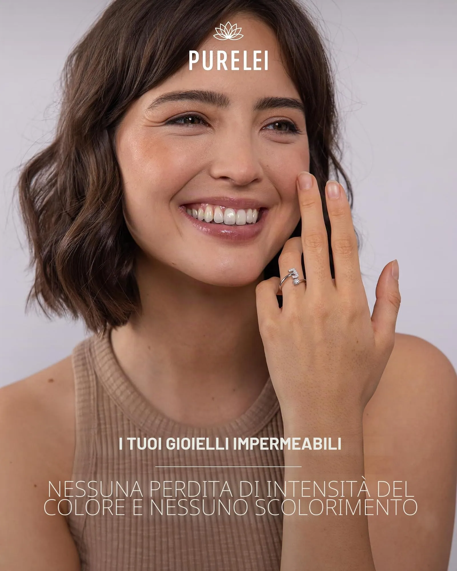 Purelei Anello Lettere in Acciaio Inossidabile, Regolabile Taglia 50-60 - immagine 5