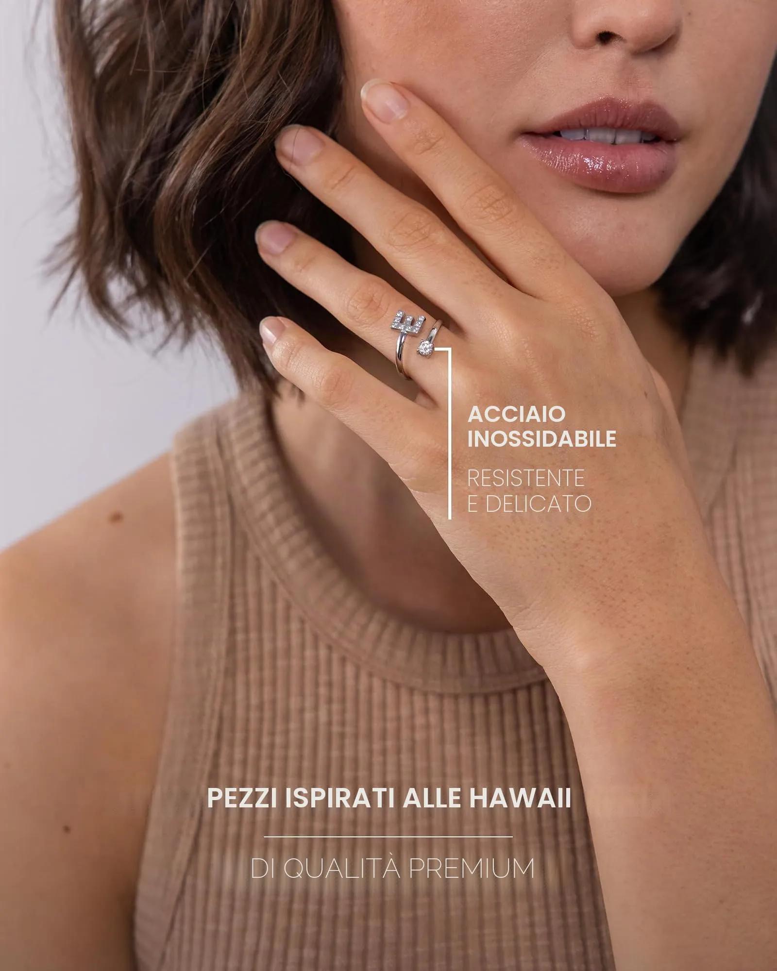 Purelei Anello Lettere in acciaio inossidabile, regolabile taglia 50-60 - immagine 3