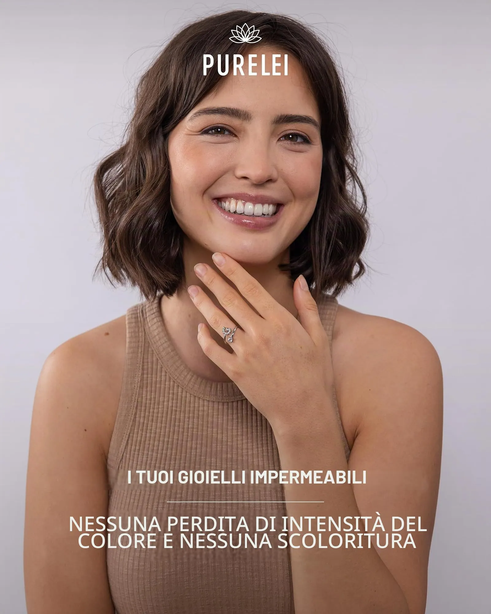 Purelei Anello con lettere in acciaio inossidabile regolabile 50-60 - immagine 5