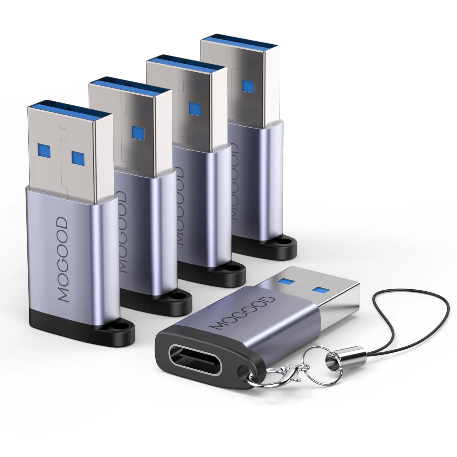 MOGOOD Adattatore USB C a USB 3.2 10Gbps, Convertitore USB A a USB C con Gancio, 5 Pack - immagine 1