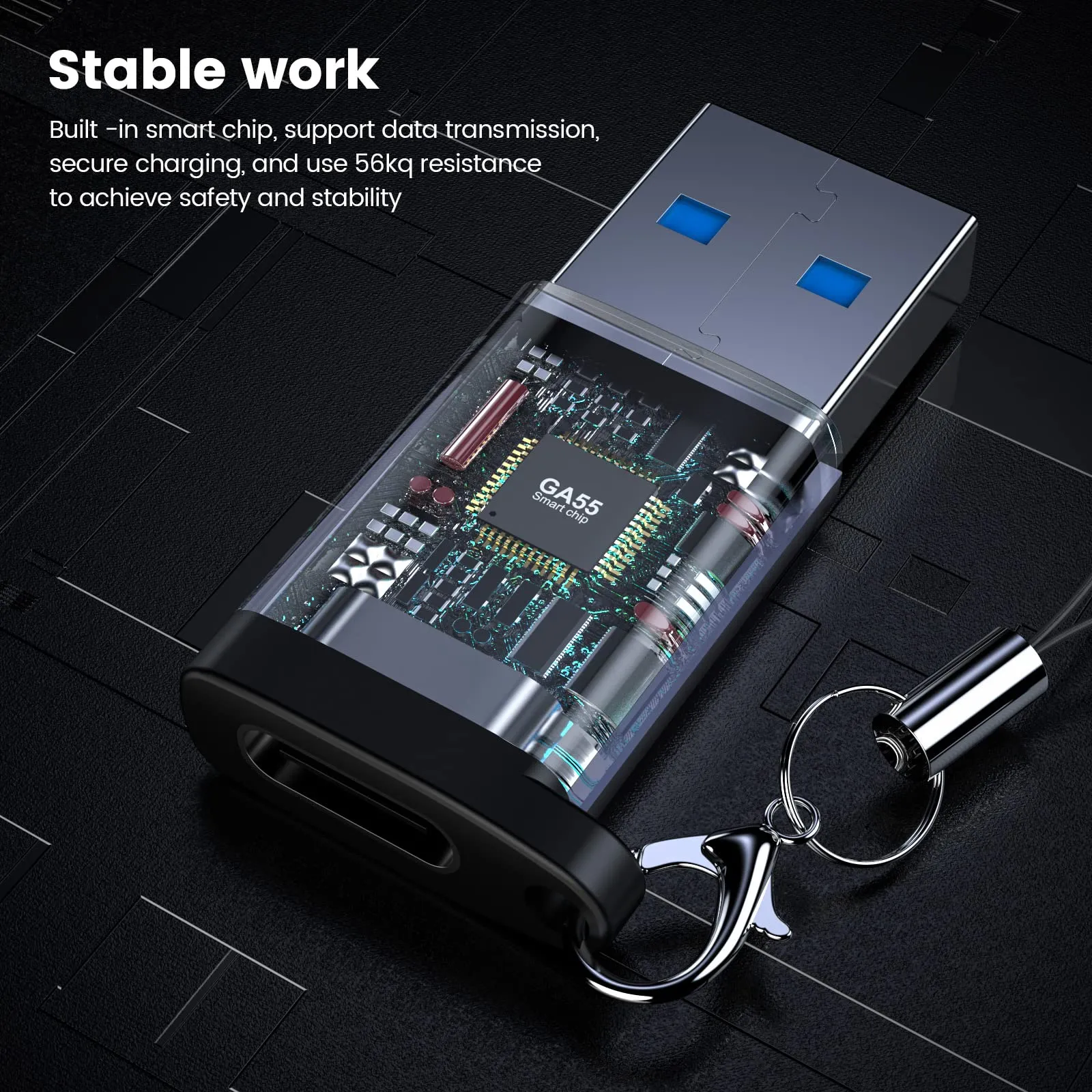 MOGOOD Adattatore USB C a USB 3.2 10Gbps, Convertitore USB A a USB C con Gancio, 5 Pack - immagine 5
