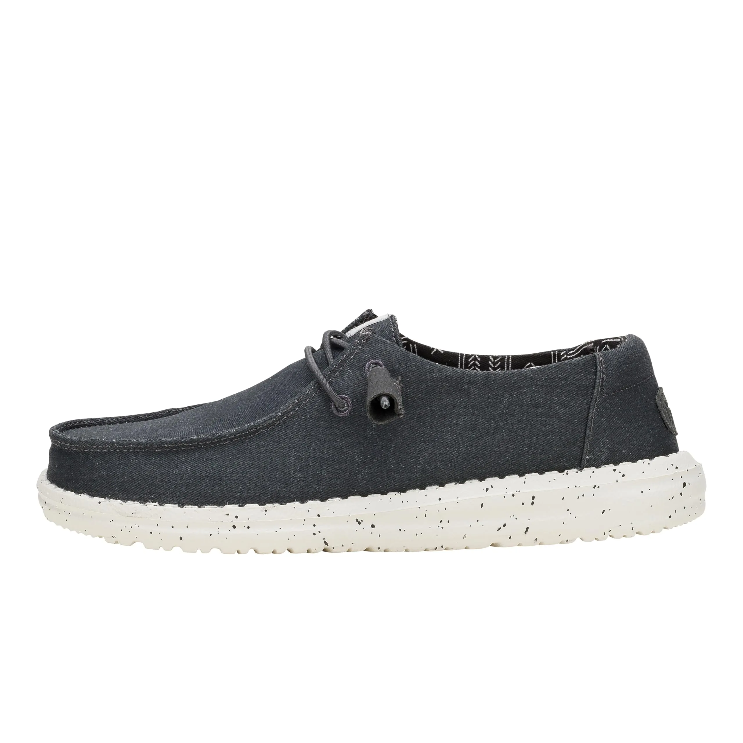 HEYDUDE Wendy Canvas Women's Slip-On Sneakers, Black/White, 41 - immagine 1