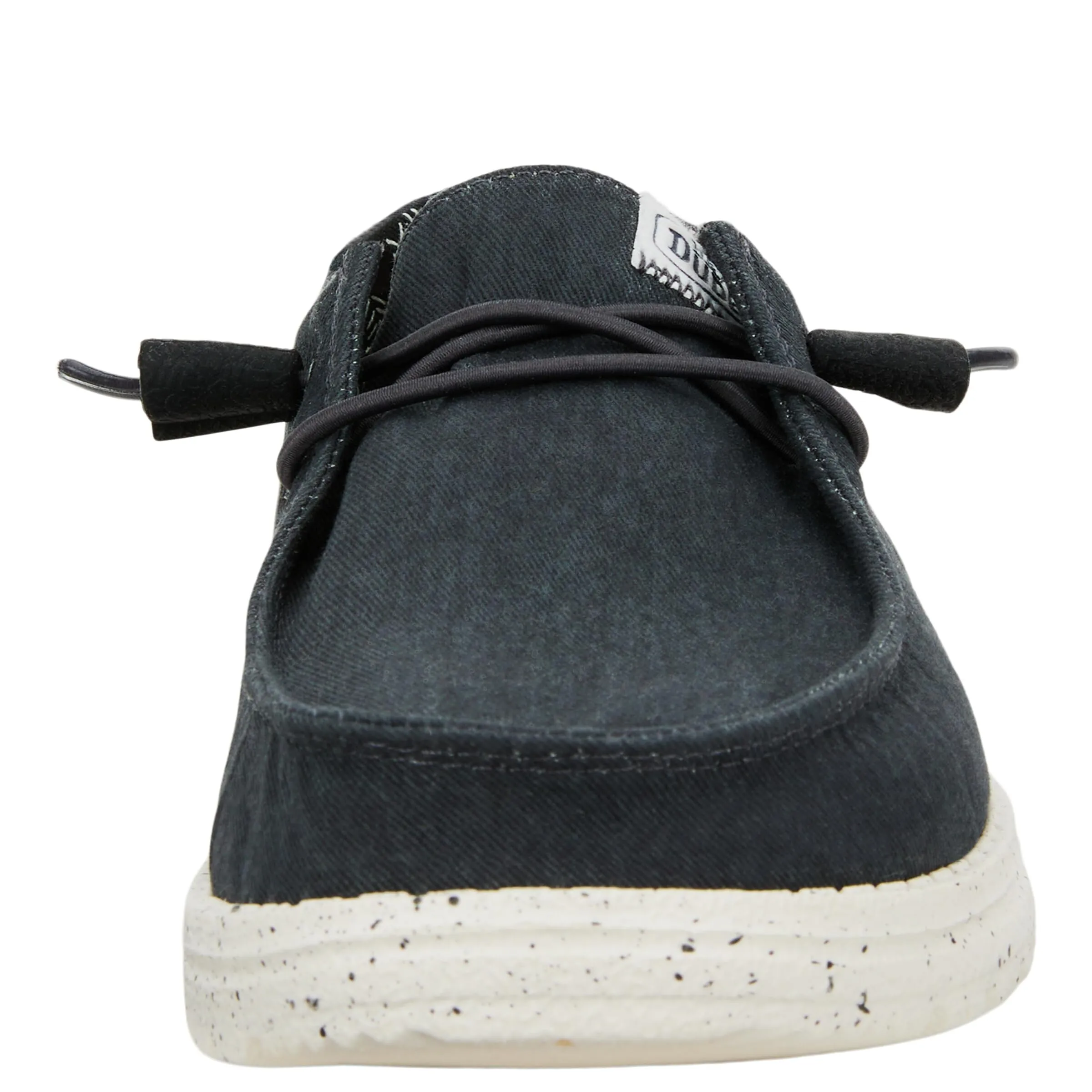 HEYDUDE Wendy Canvas Women's Slip-On Sneakers, Black/White, 41 - immagine 2