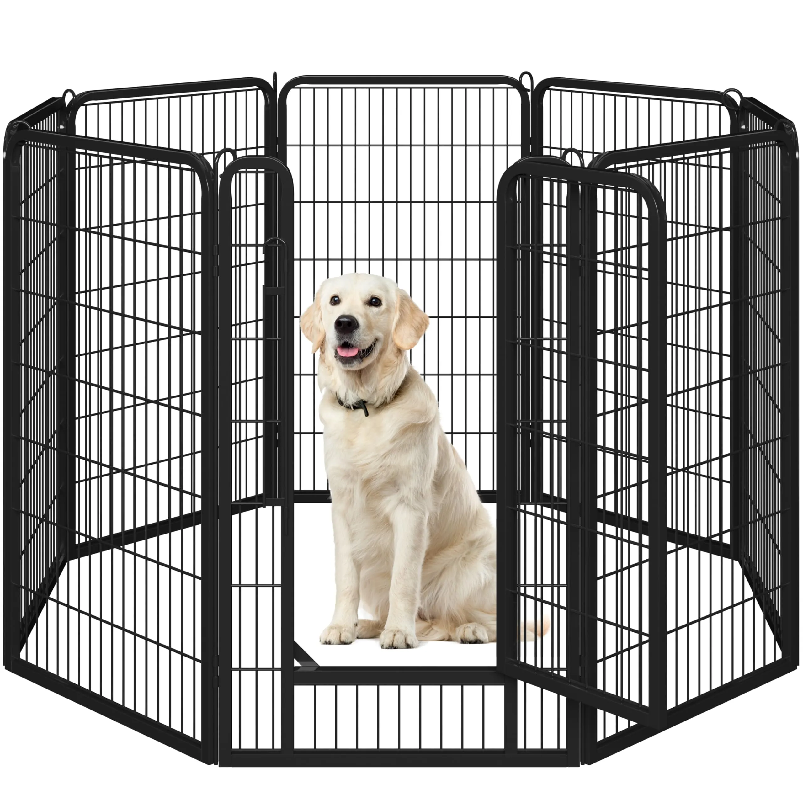 Yaheetech Recinto per Cani in Ferro Interno Esterno, 8 Pannelli, 71x120 cm - immagine 1