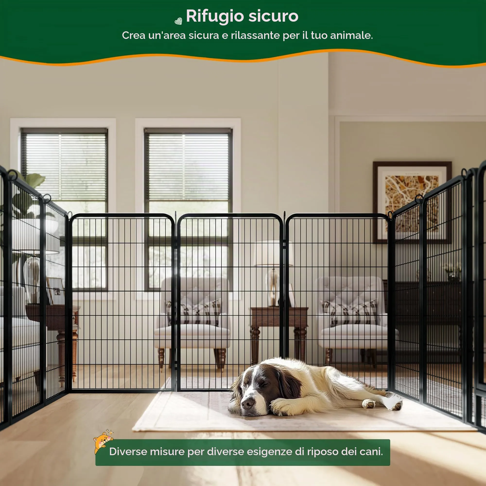Yaheetech Recinto per Cani in Ferro Interno Esterno, 8 Pannelli, 71x120 cm - immagine 9