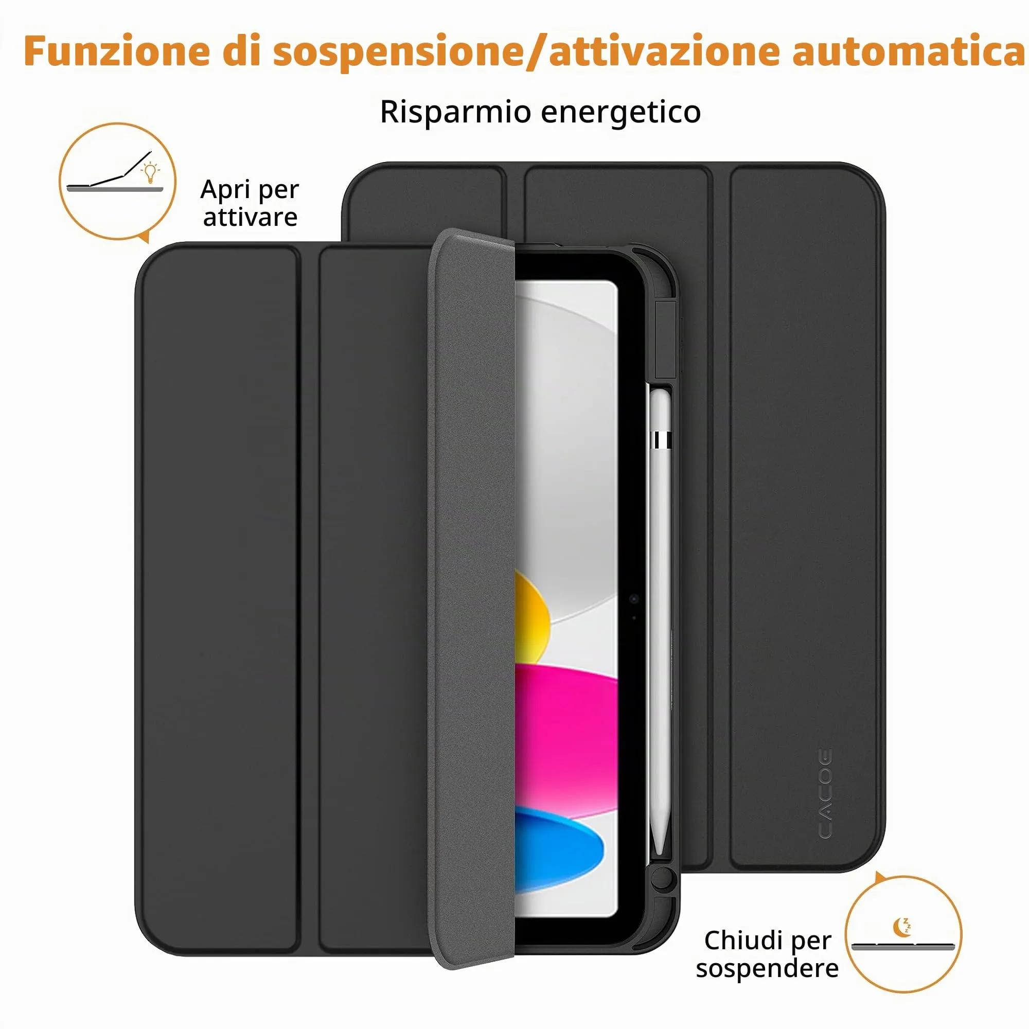 CACOE Cover per iPad 11 Generazione (A16) e iPad 10 Generazione 10.9 (2022) - immagine 3