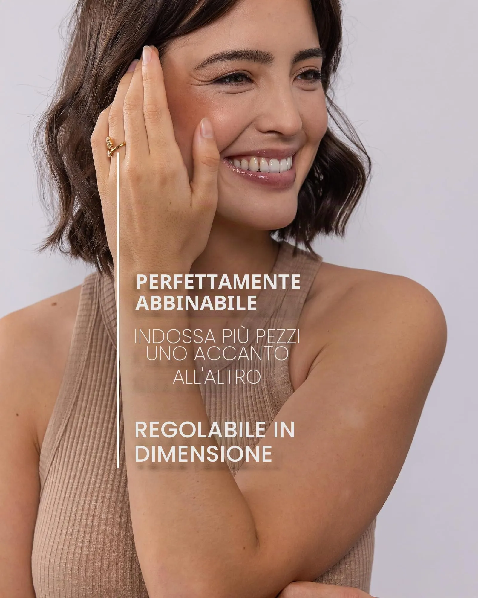 Purelei Anello Lettere in Acciaio Inossidabile Regolabile (Taglia 50-60) - immagine 6