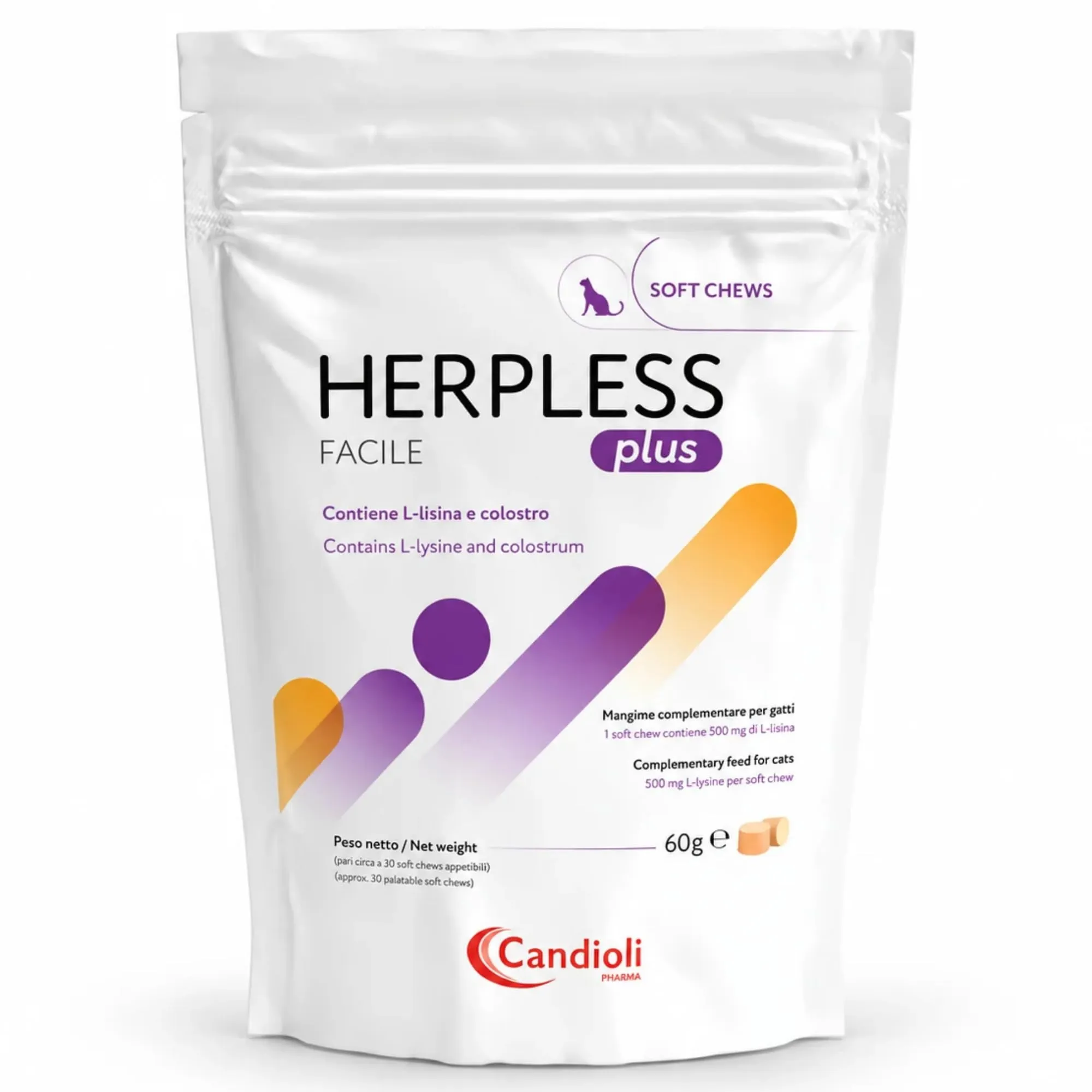 Candioli Herpless Plus Facile 60g Bocconcini Complementare per Gatti - immagine 1