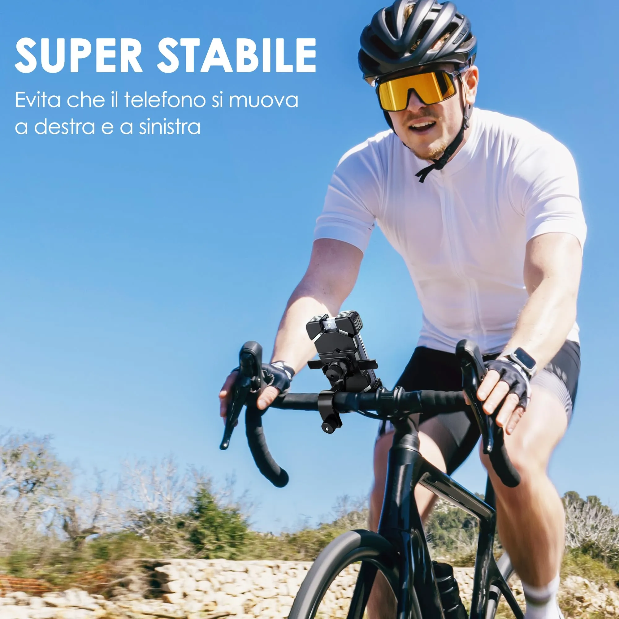 Estralia Porta Cellulare per Moto e Bici Antivibrazione, Supporto Telefono Manubrio Ruotabile a 360° Staccabile, Compatibile con Smartphone 5.5''-7.0'' - immagine 3