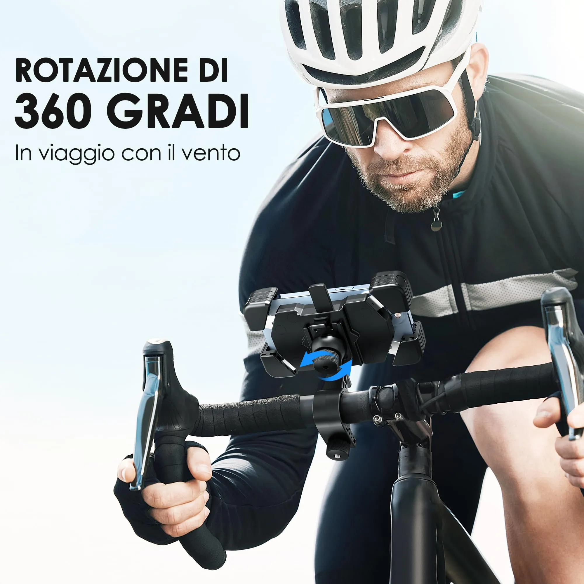 Estralia Porta Cellulare per Moto e Bici Antivibrazione, Supporto Telefono Manubrio Ruotabile a 360° Staccabile, Compatibile con Smartphone 5.5''-7.0'' - immagine 7
