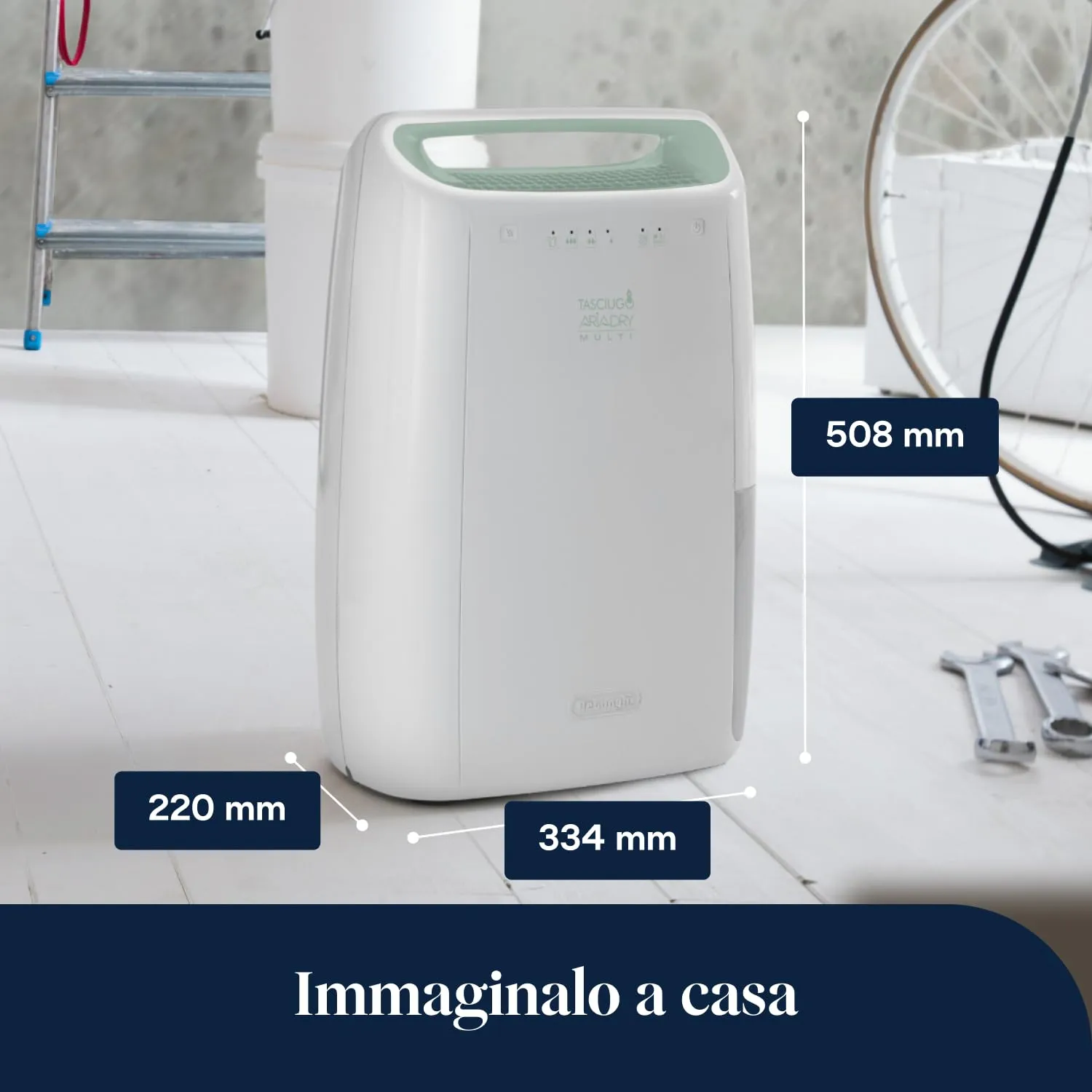 De'Longhi Tasciugo AriaDry Deumidificatore Portatile 12L/Giorno Bianco (DEX212SF) - immagine 10