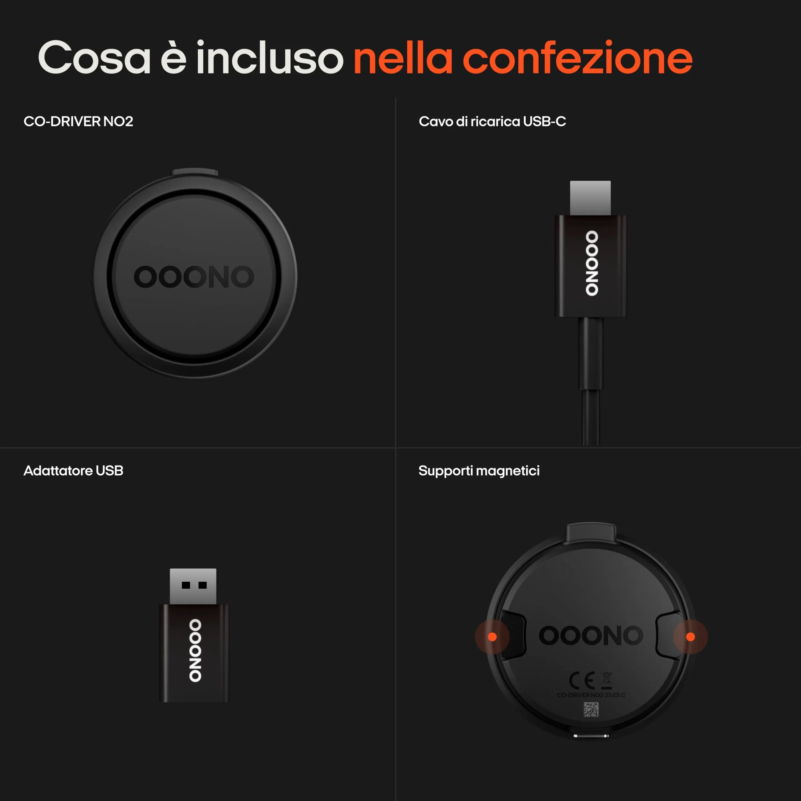 ooono Co-Driver 2 - Avvisi autovelox e pericoli in tempo reale, USB-C, Compatibile con Apple CarPlay & Android Auto - immagine 7