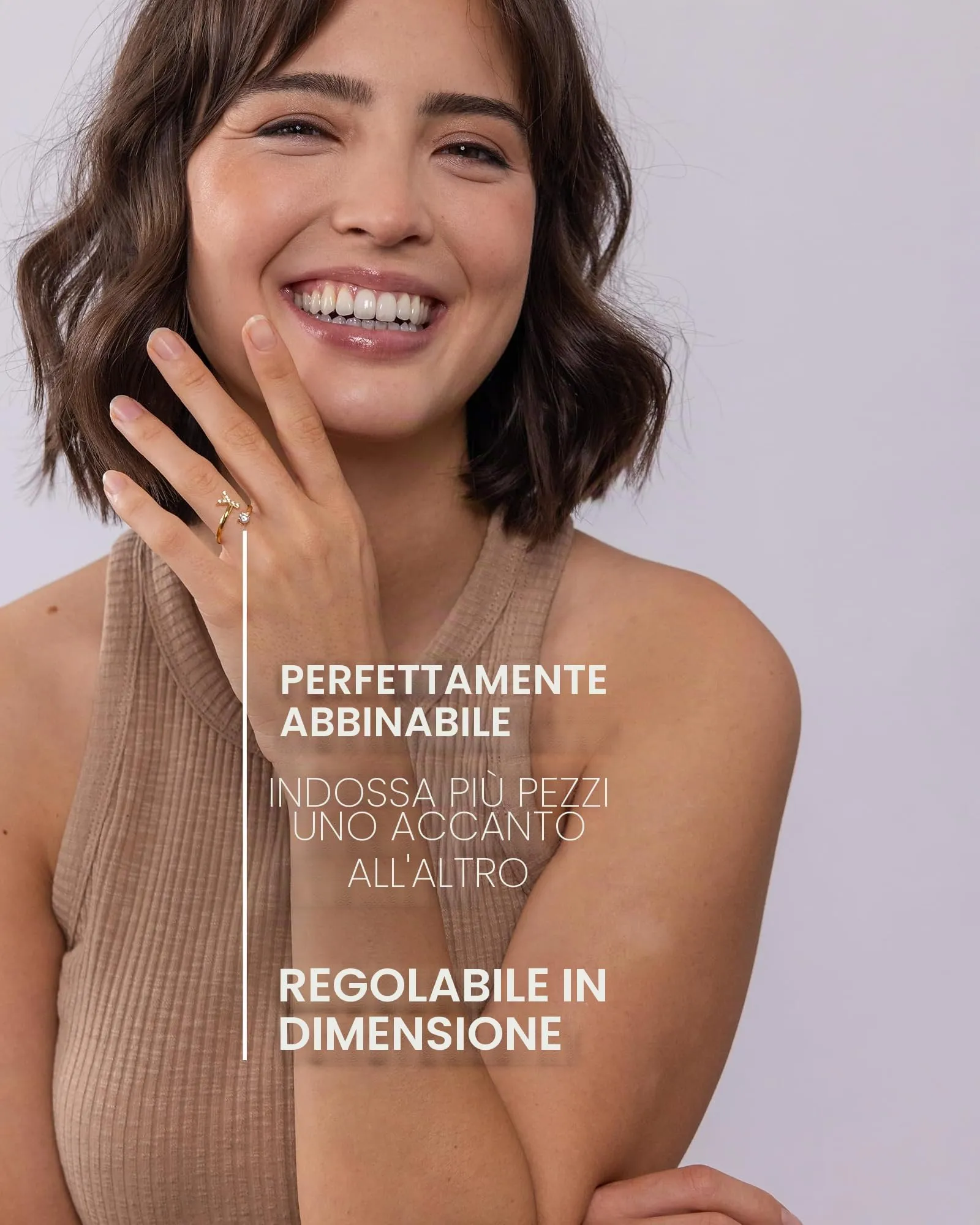 Purelei Anello Lettere in Acciaio Inossidabile Regolabile (Taglia 50-60) - immagine 6